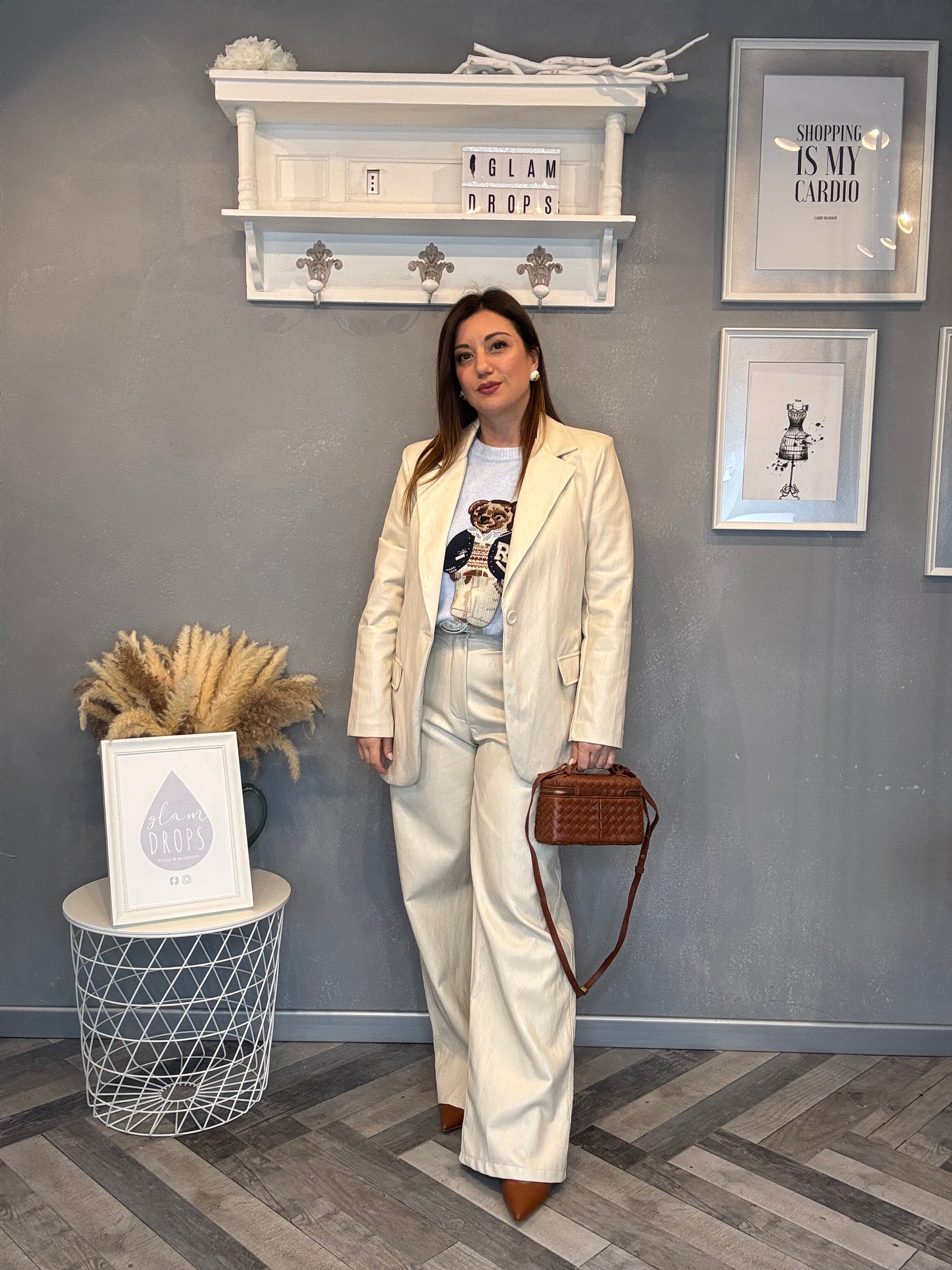 Blazer ecopelle burro