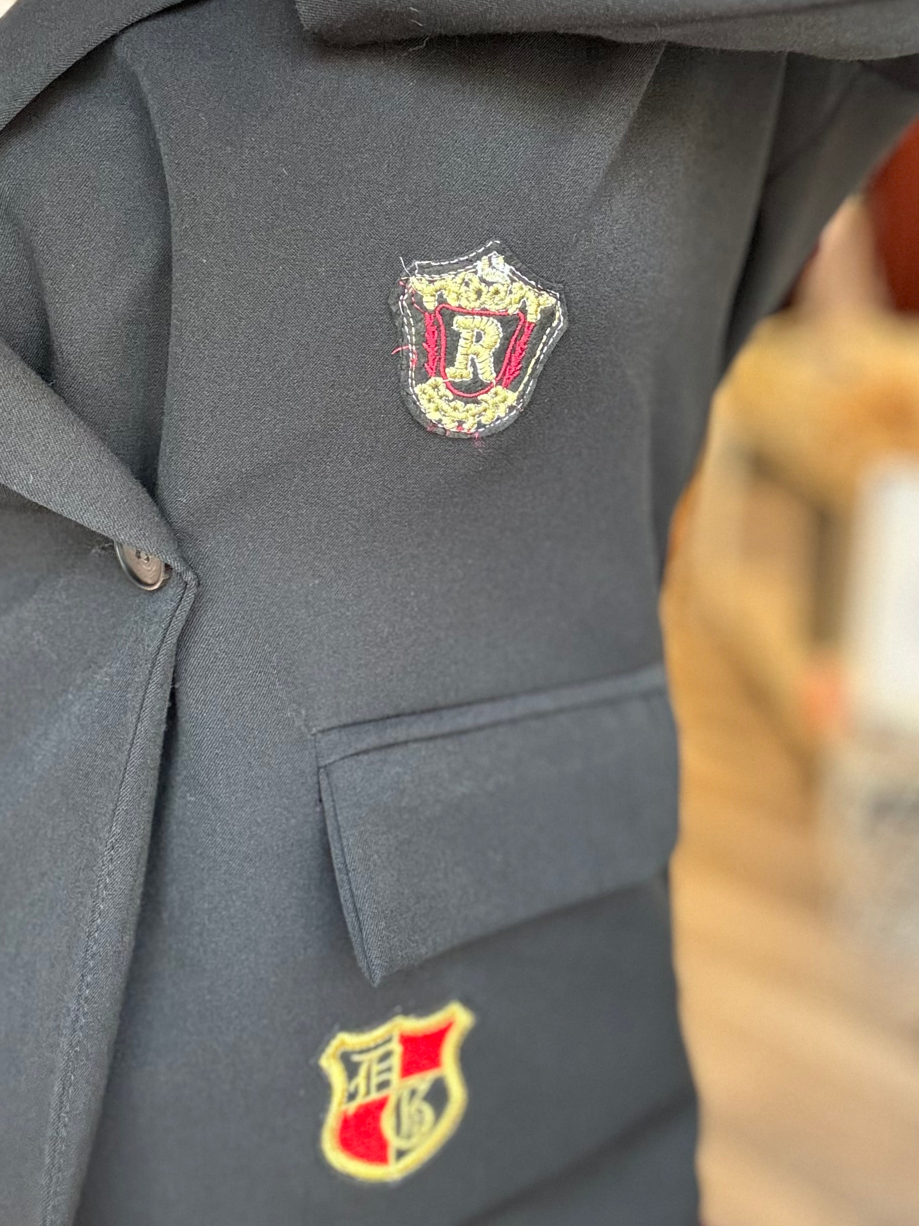 Blazer nero patch stemmi