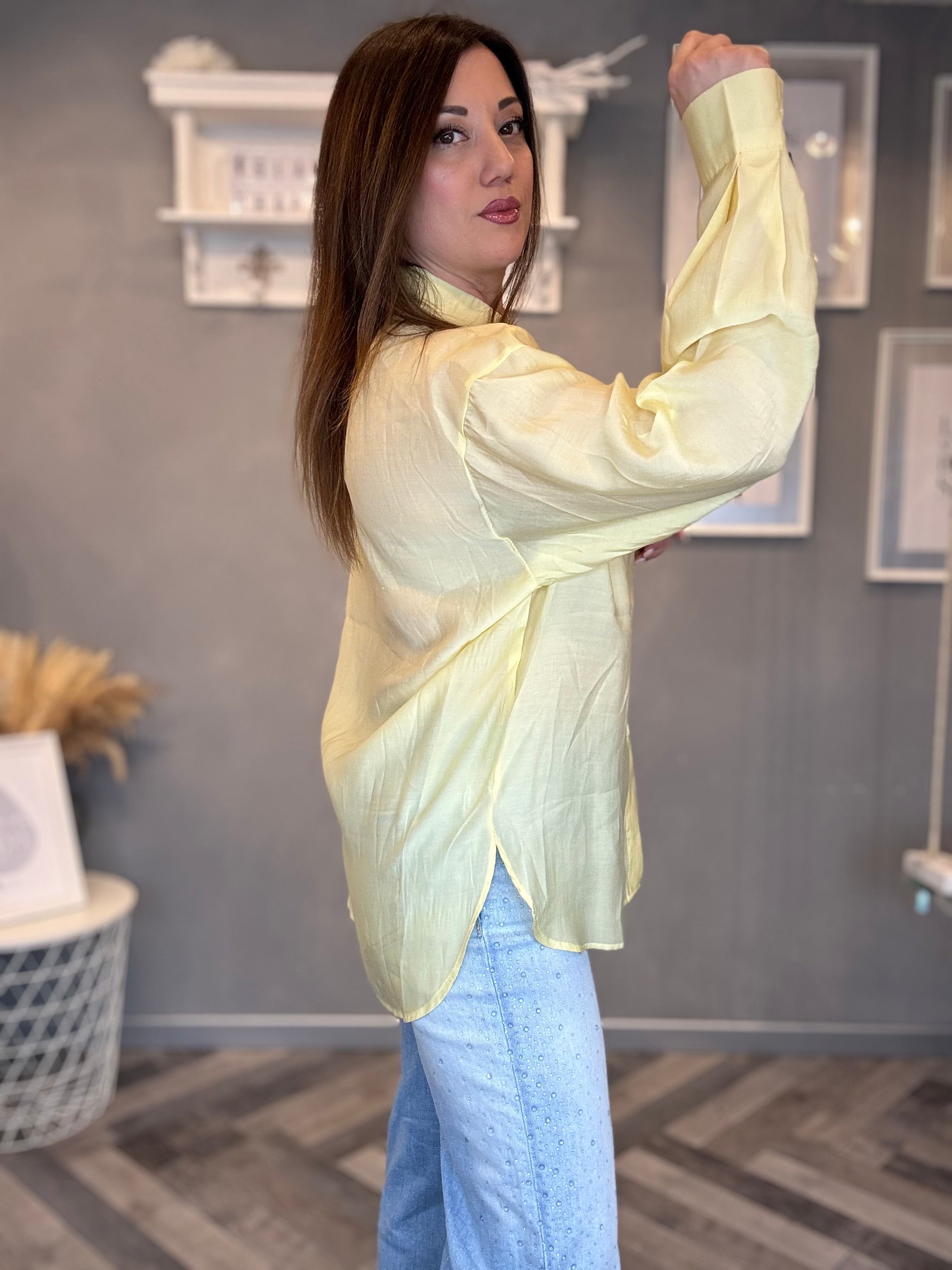 Camicia soft giallo pastello