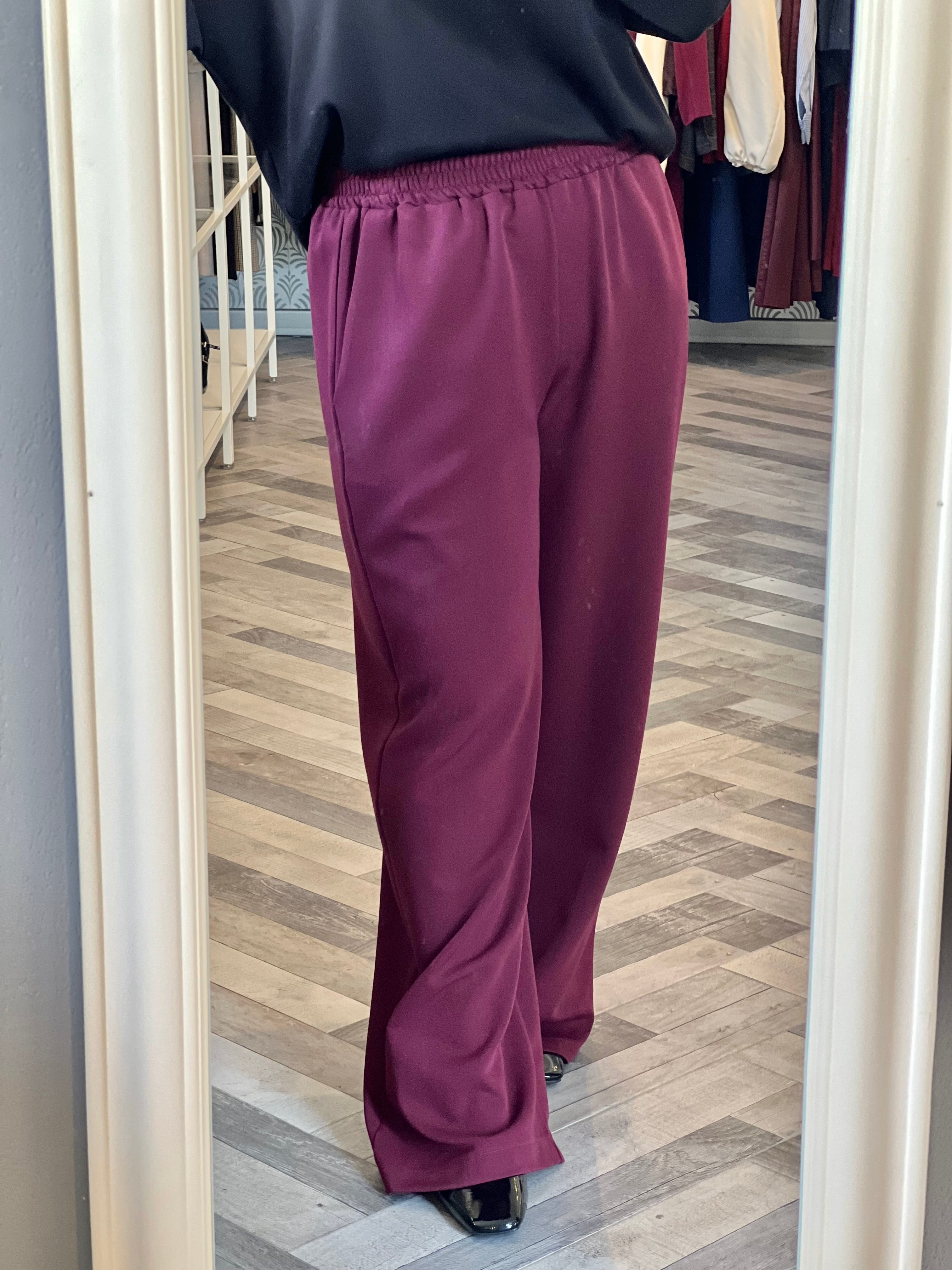 Lumina pantalone palazzo con elastico in vita