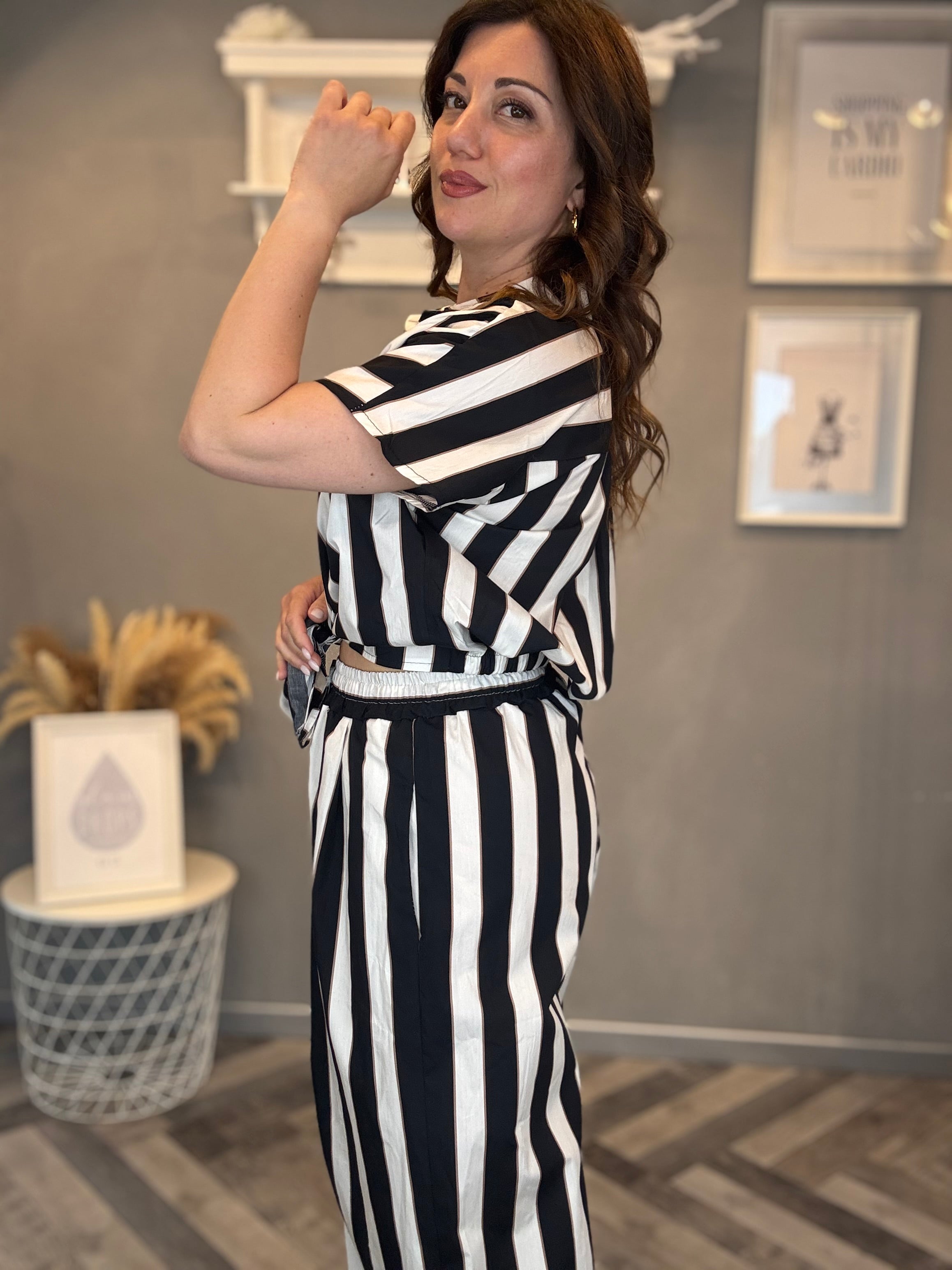 Coordinato righe Black and White