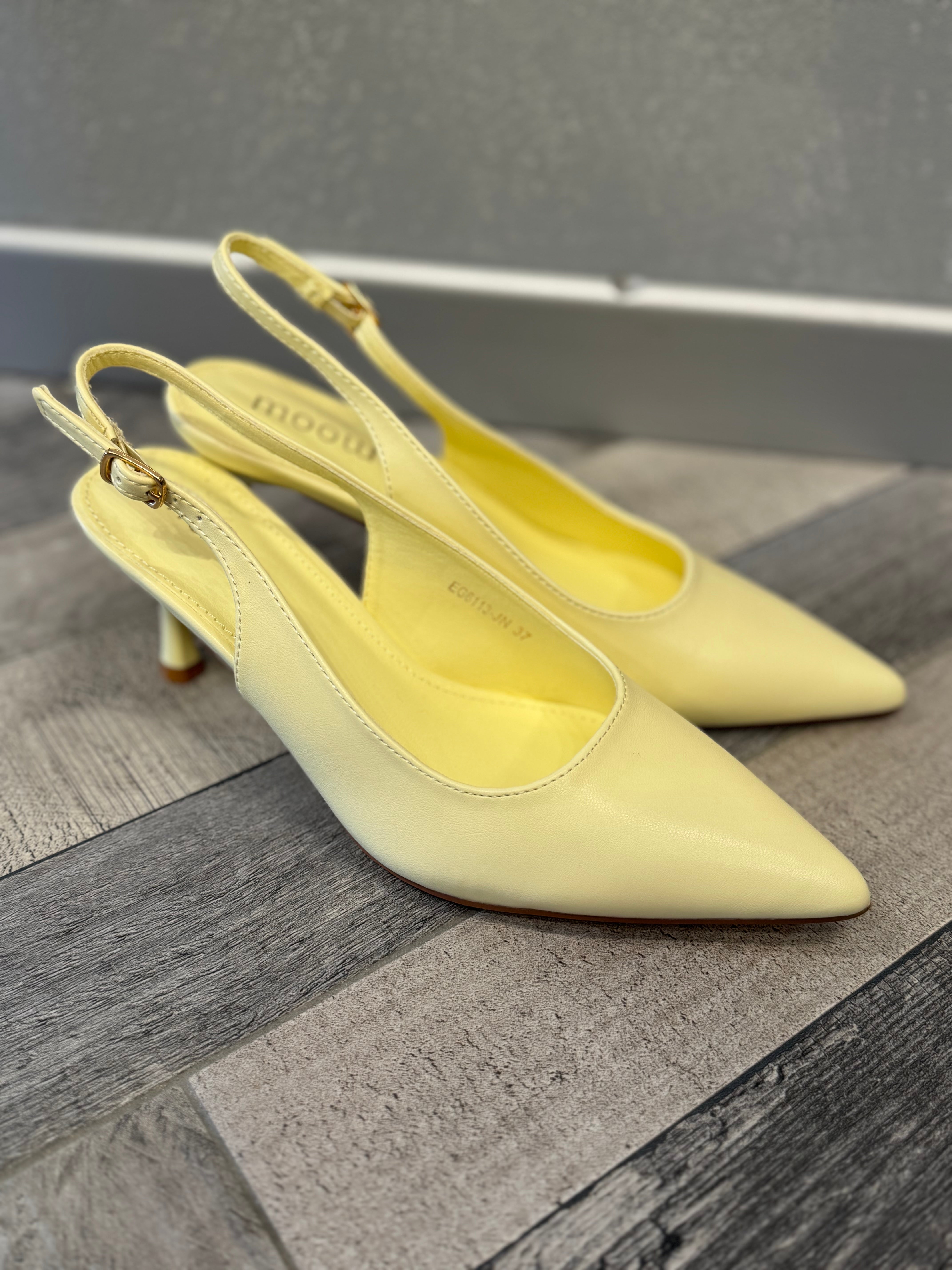 Slingback in ecopelle giallo pastello