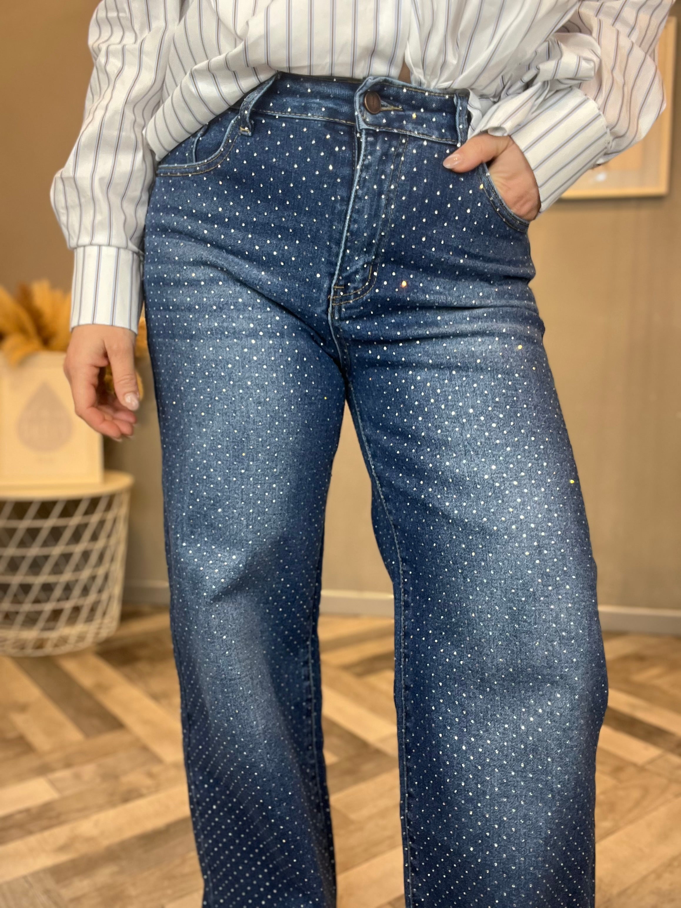 Jeans strass all over