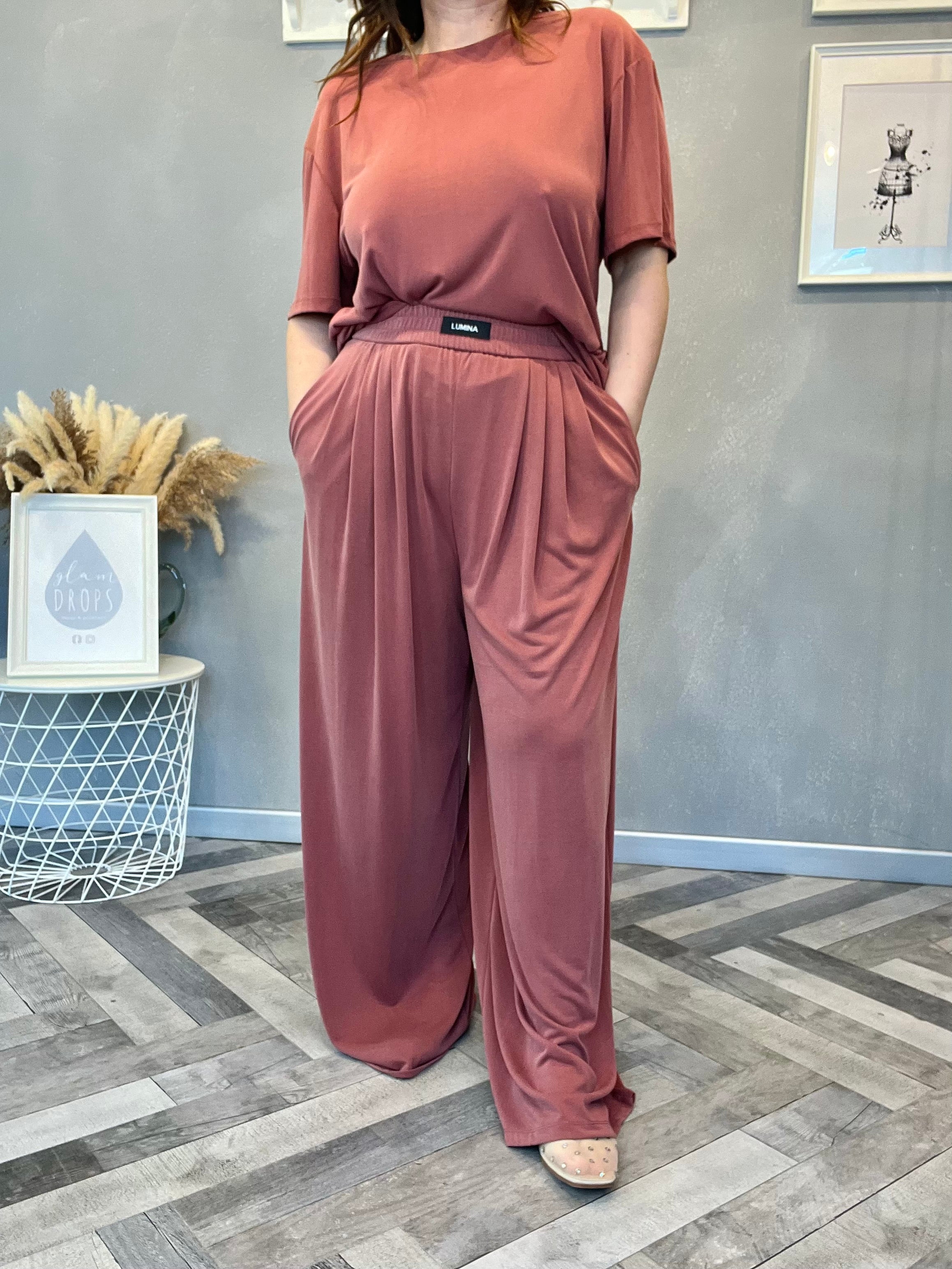 Lumina pantalone in jersey blush