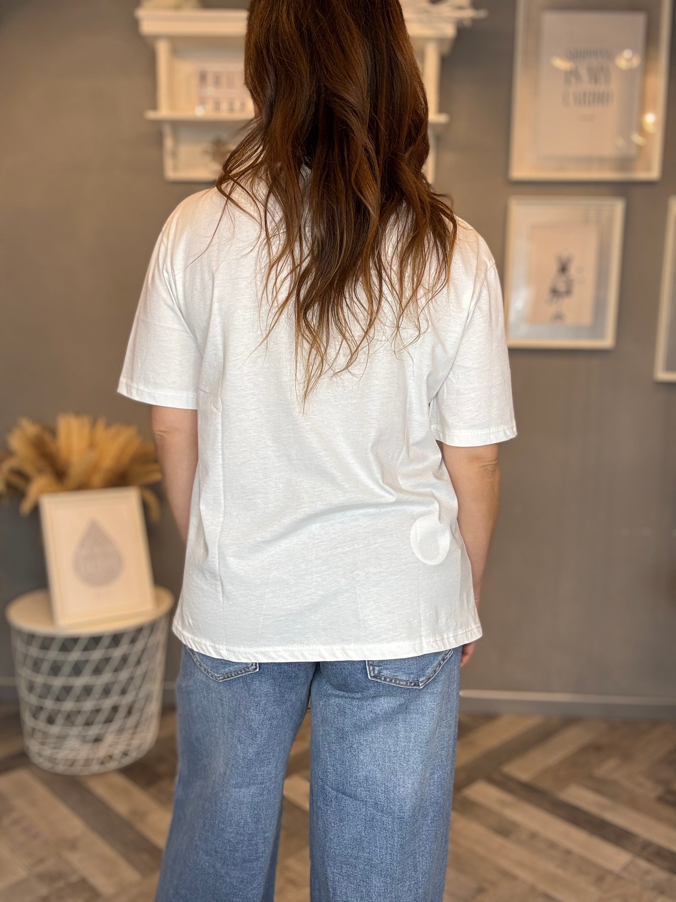T-shirt Se parli male di me celeste