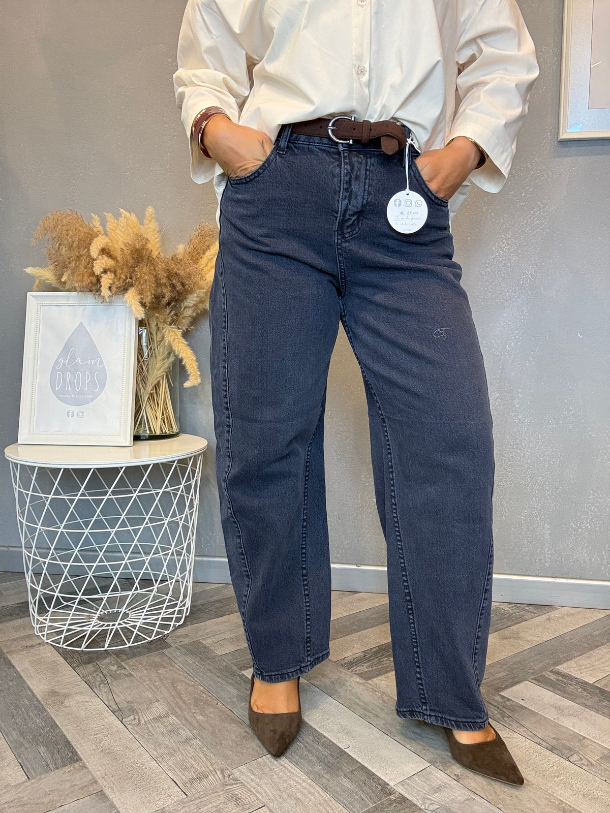 Jeans Urban barrel blu