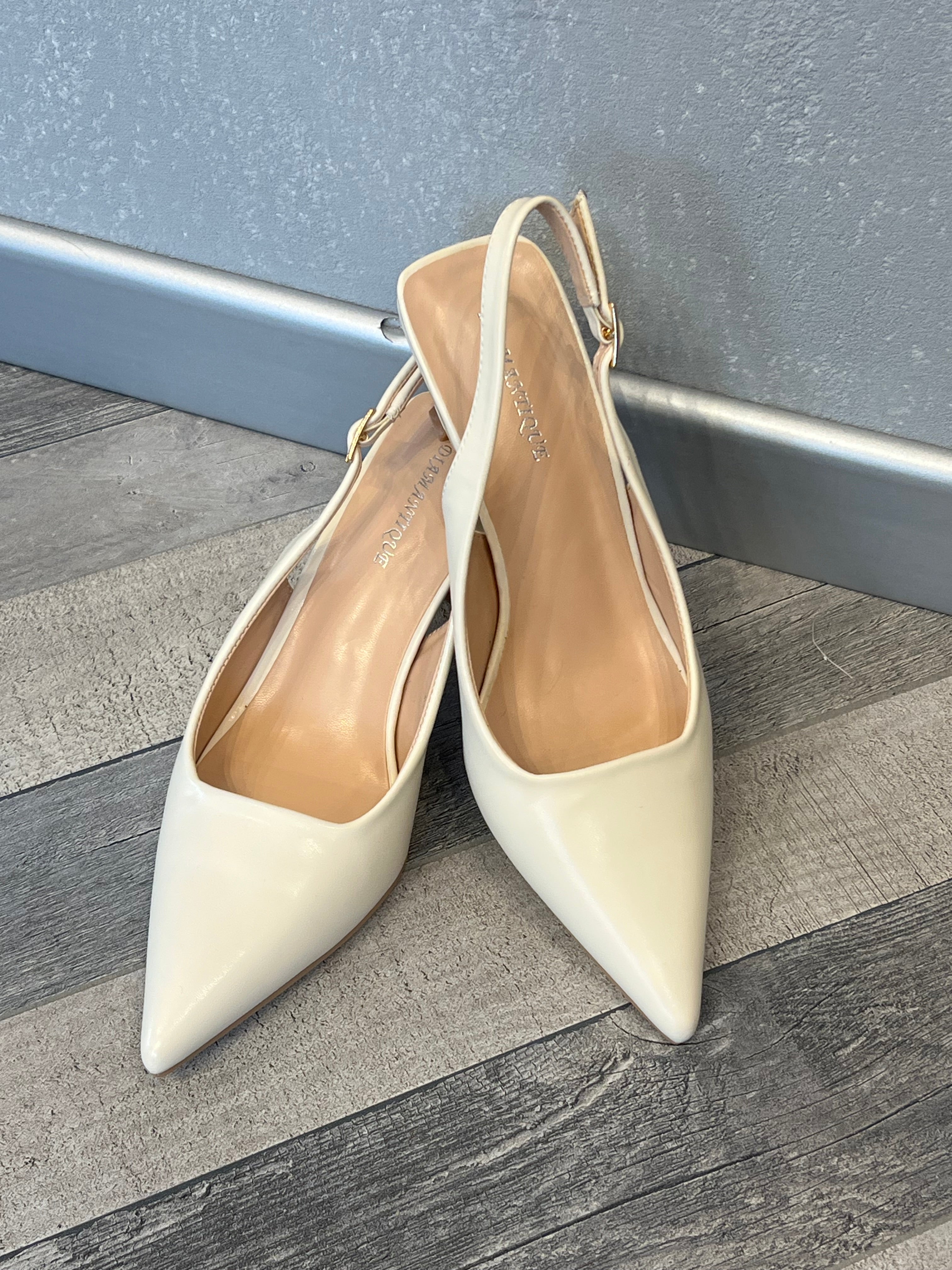 Slingback in ecopelle essential panna