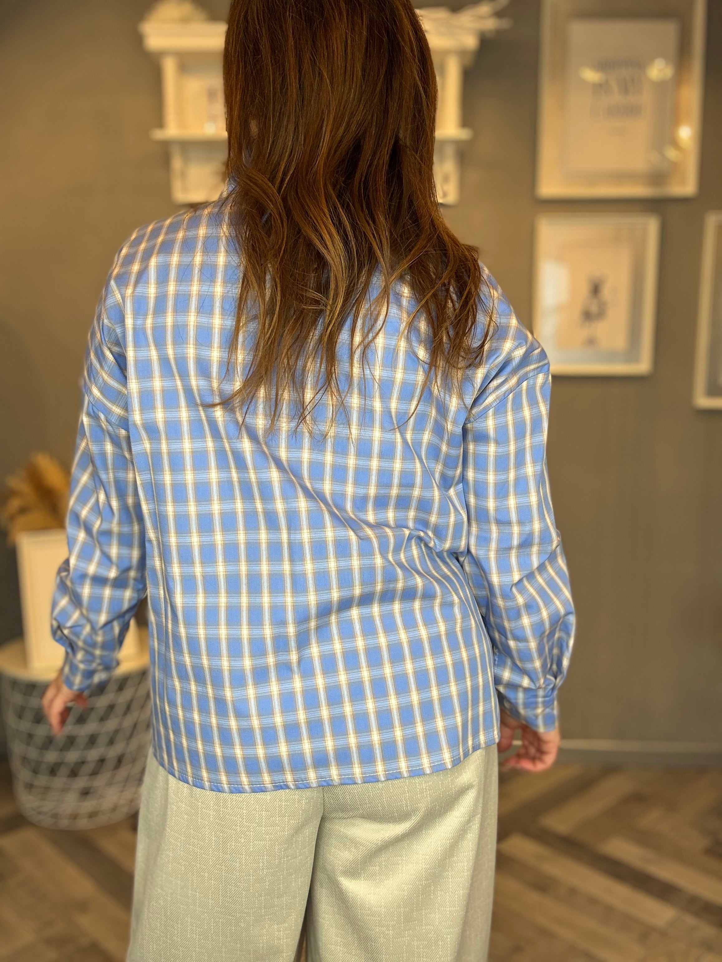 Camicia check azzurro soft