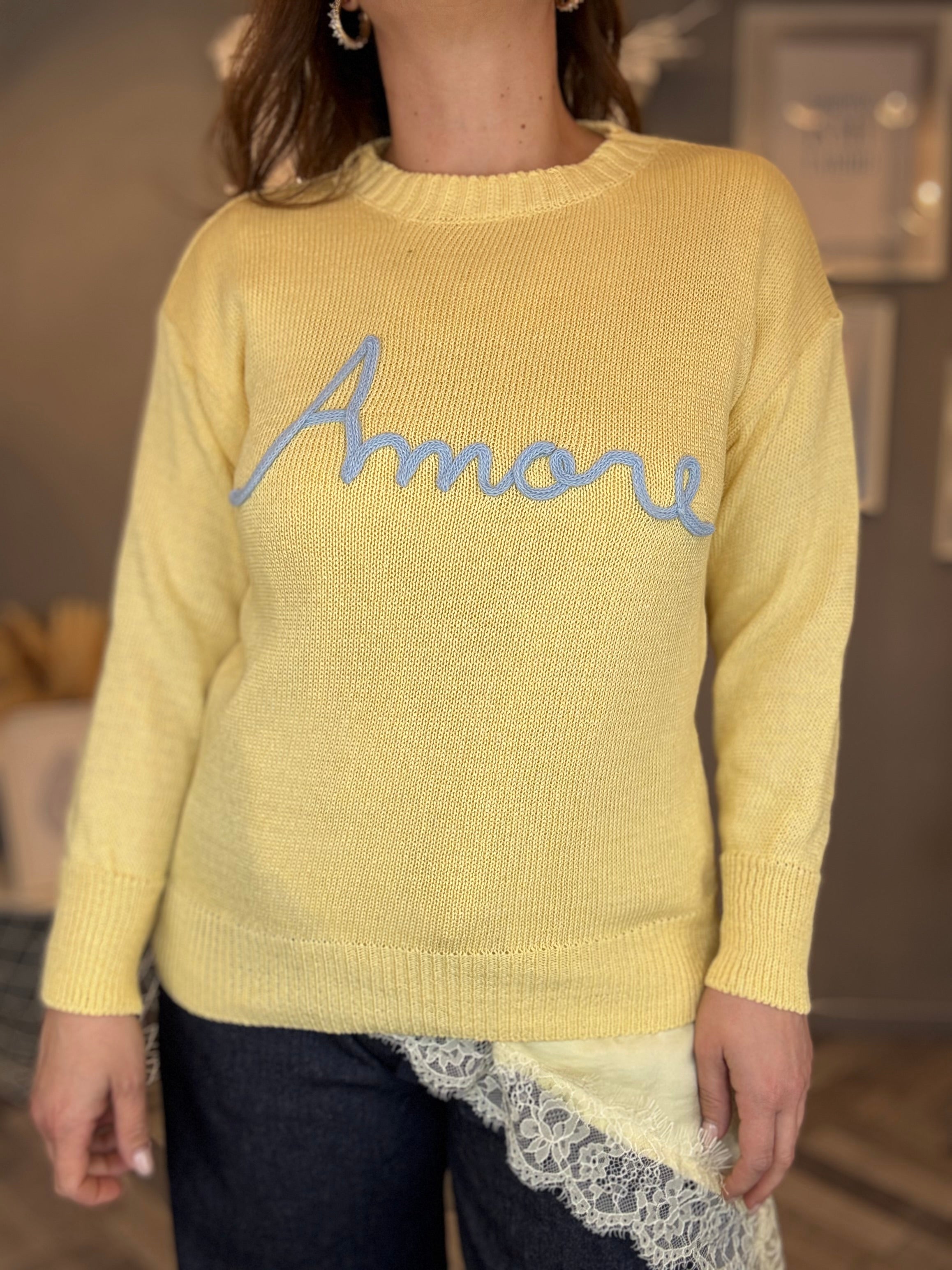 Maglioncino Amore giallo