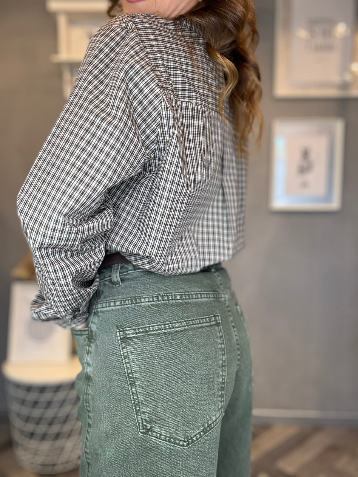 Jeans Urban barrel verde militare