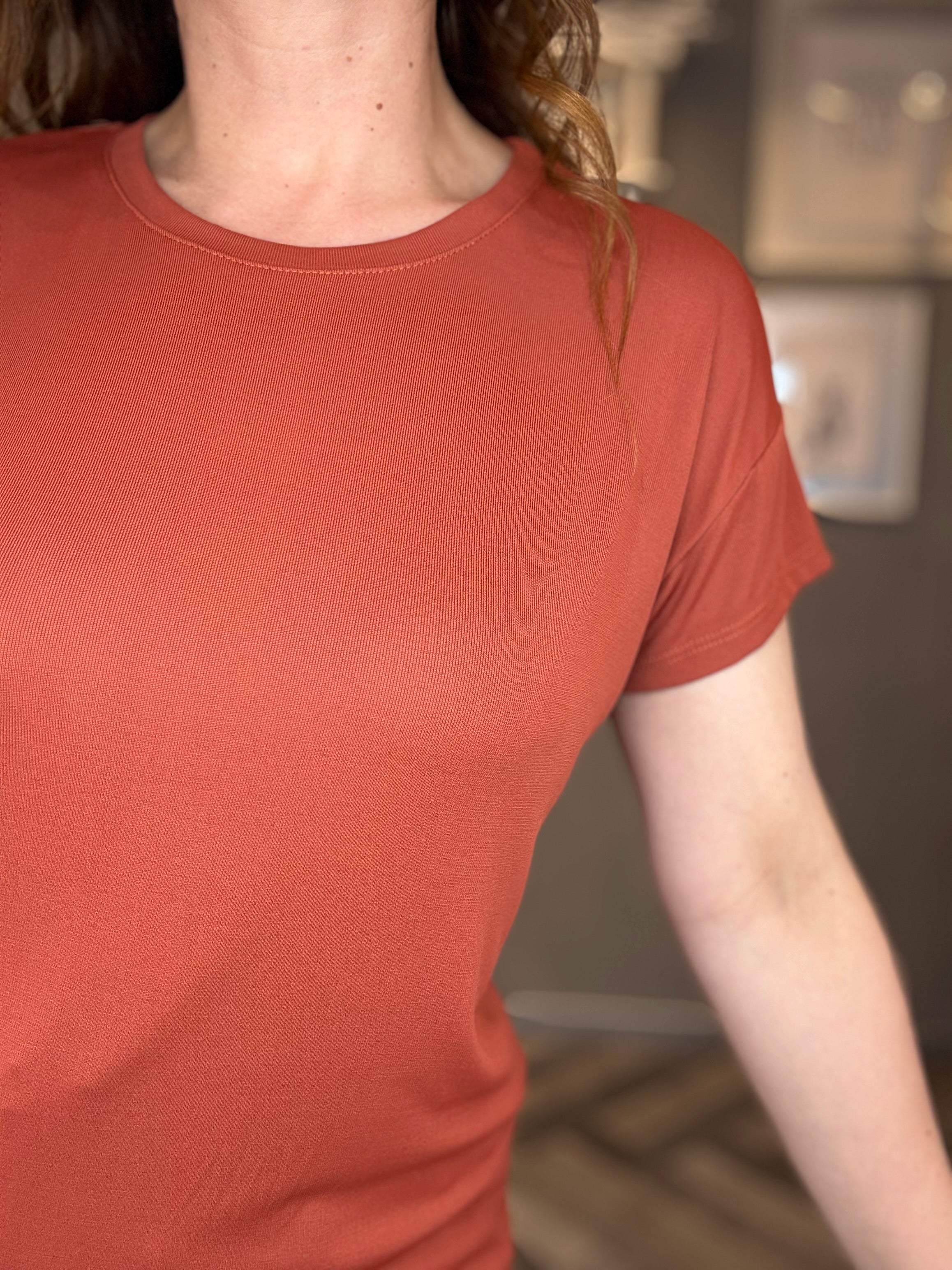 T-shirt basic modal ruggine