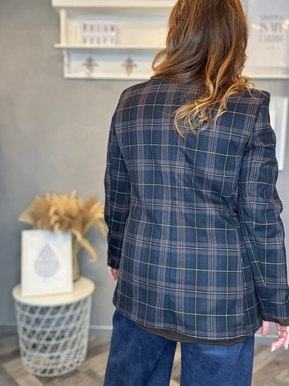 Blazer check blu e moro