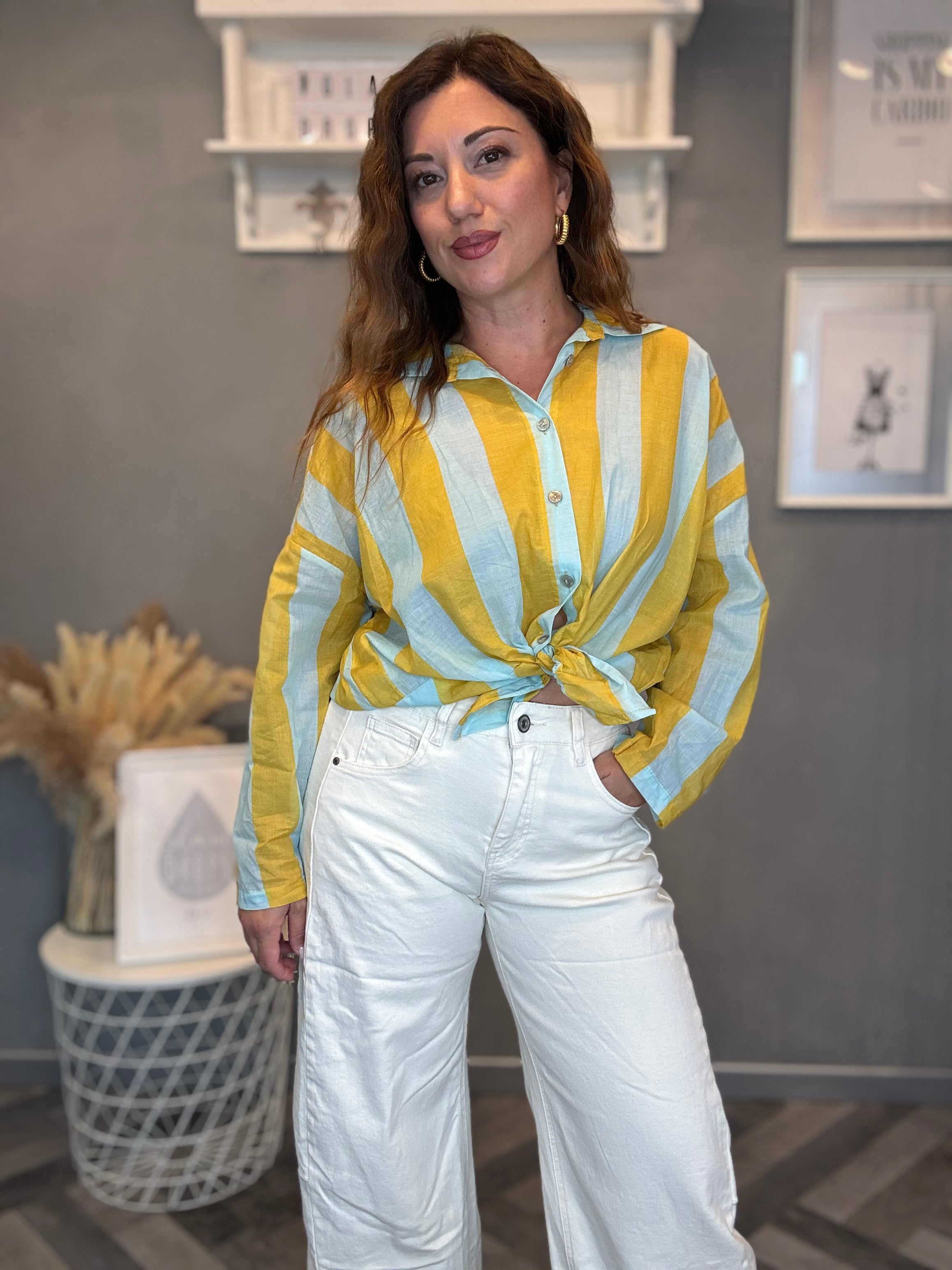 Jeans barrel soft panna
