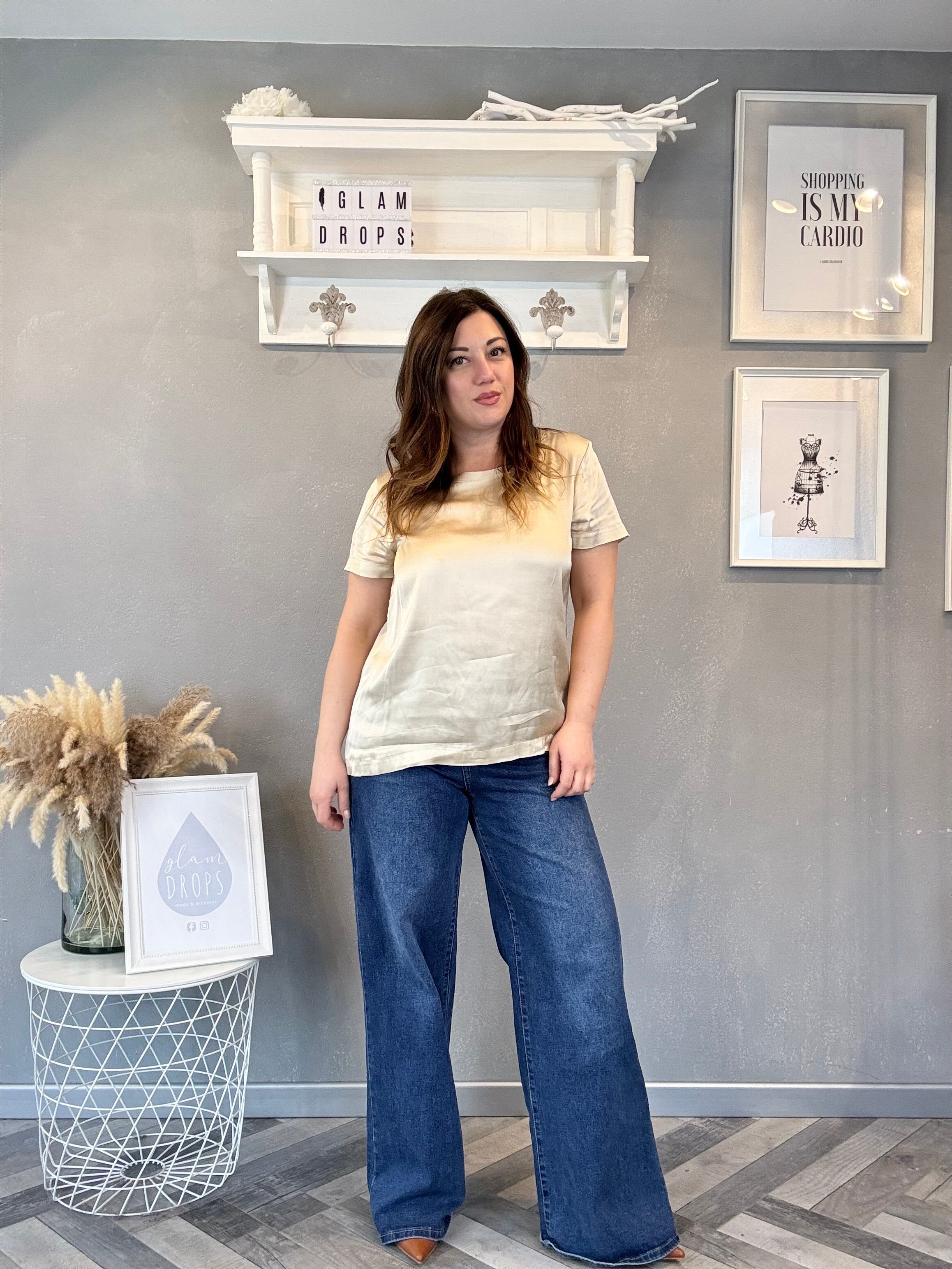Blusa Vicky in raso di viscosa