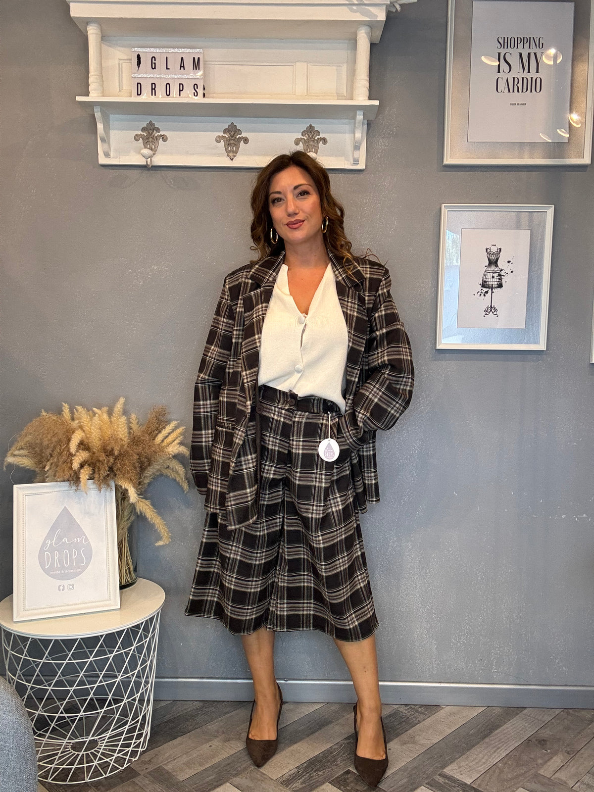 Blazer check moro e verde militare