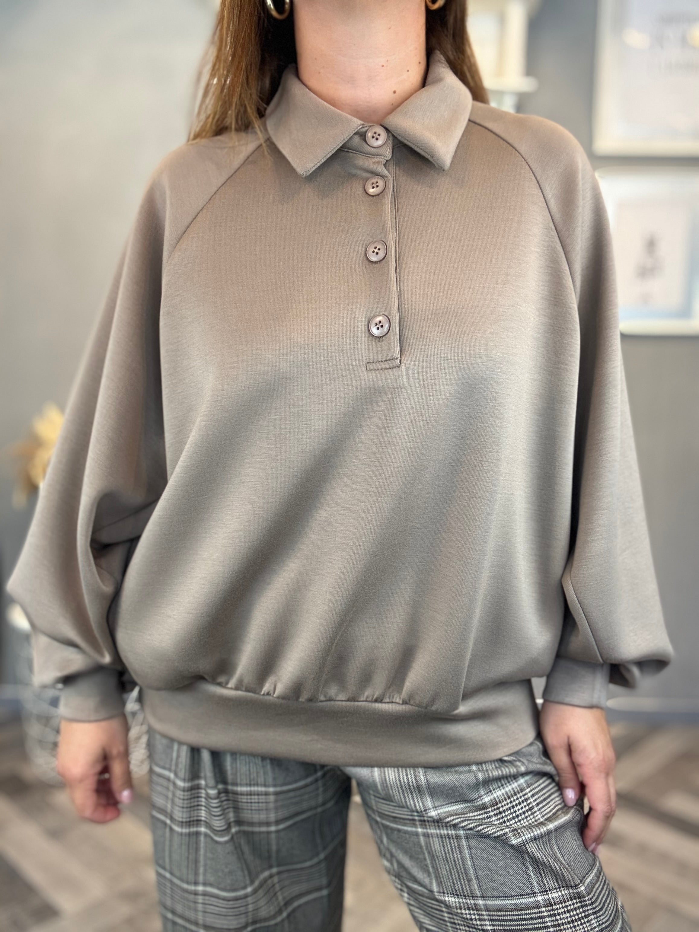 Lumina felpa polo cammello