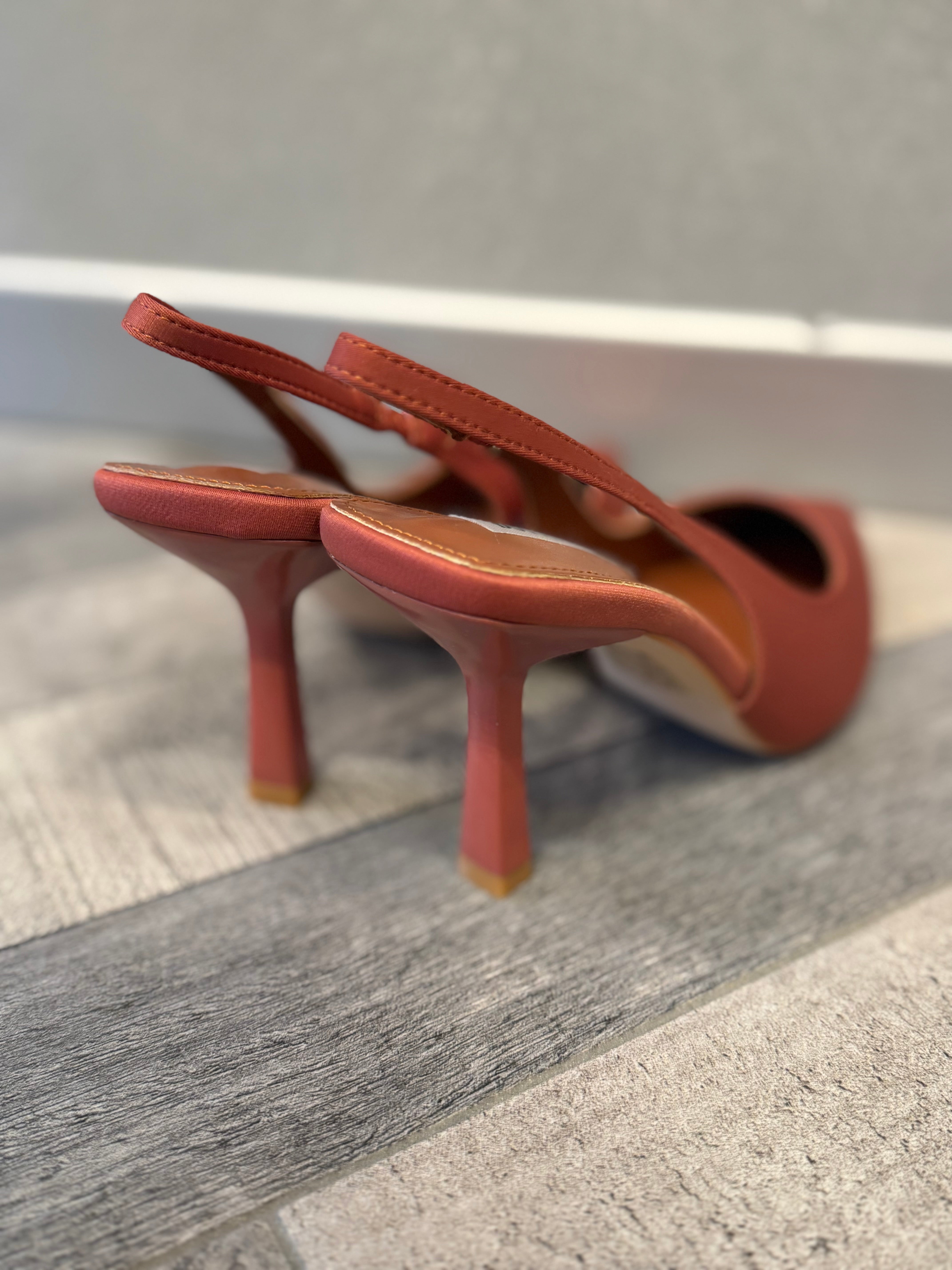 Slingback in lycra blush