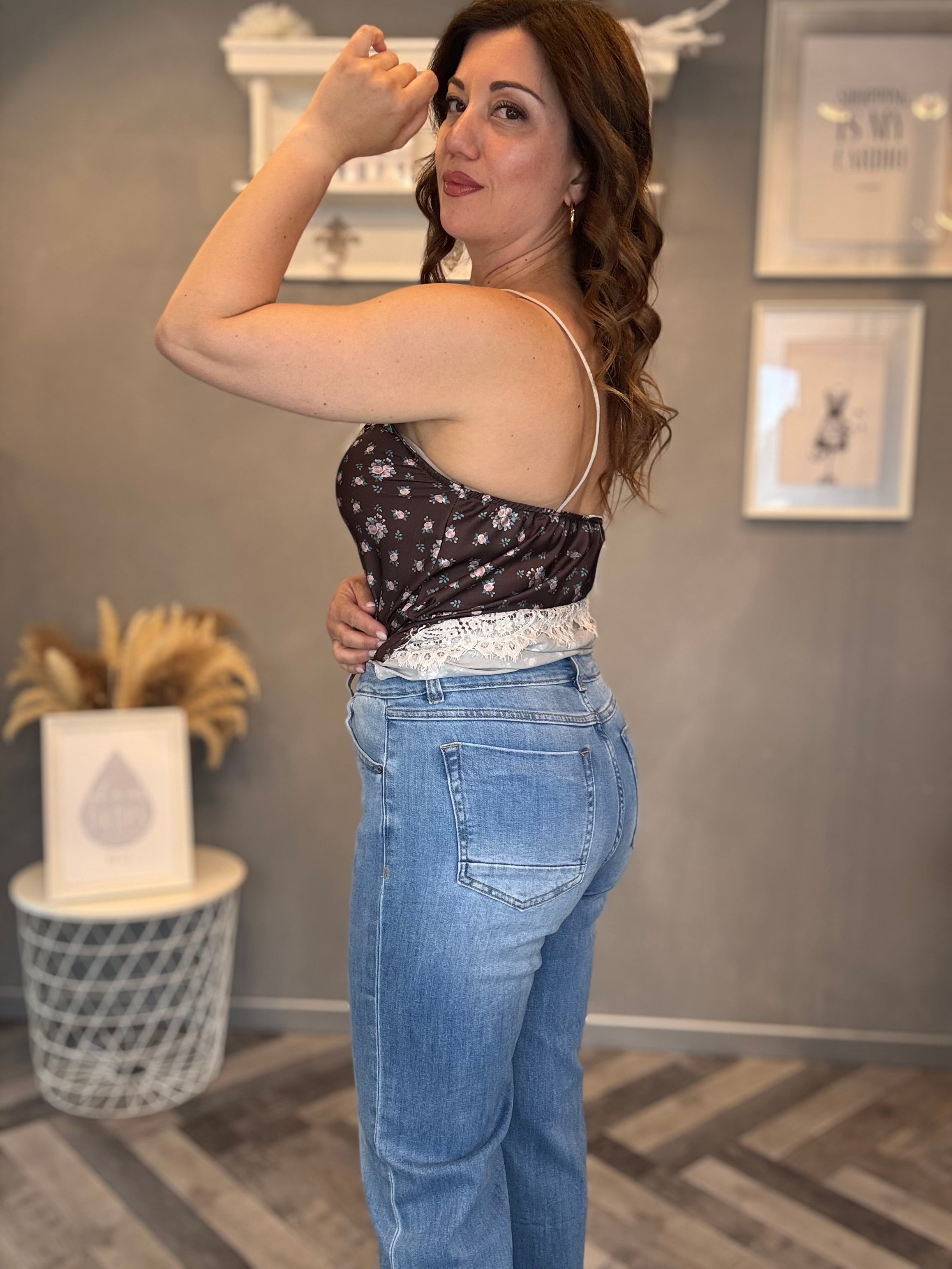 Jeans gamba dritta elasticizzato