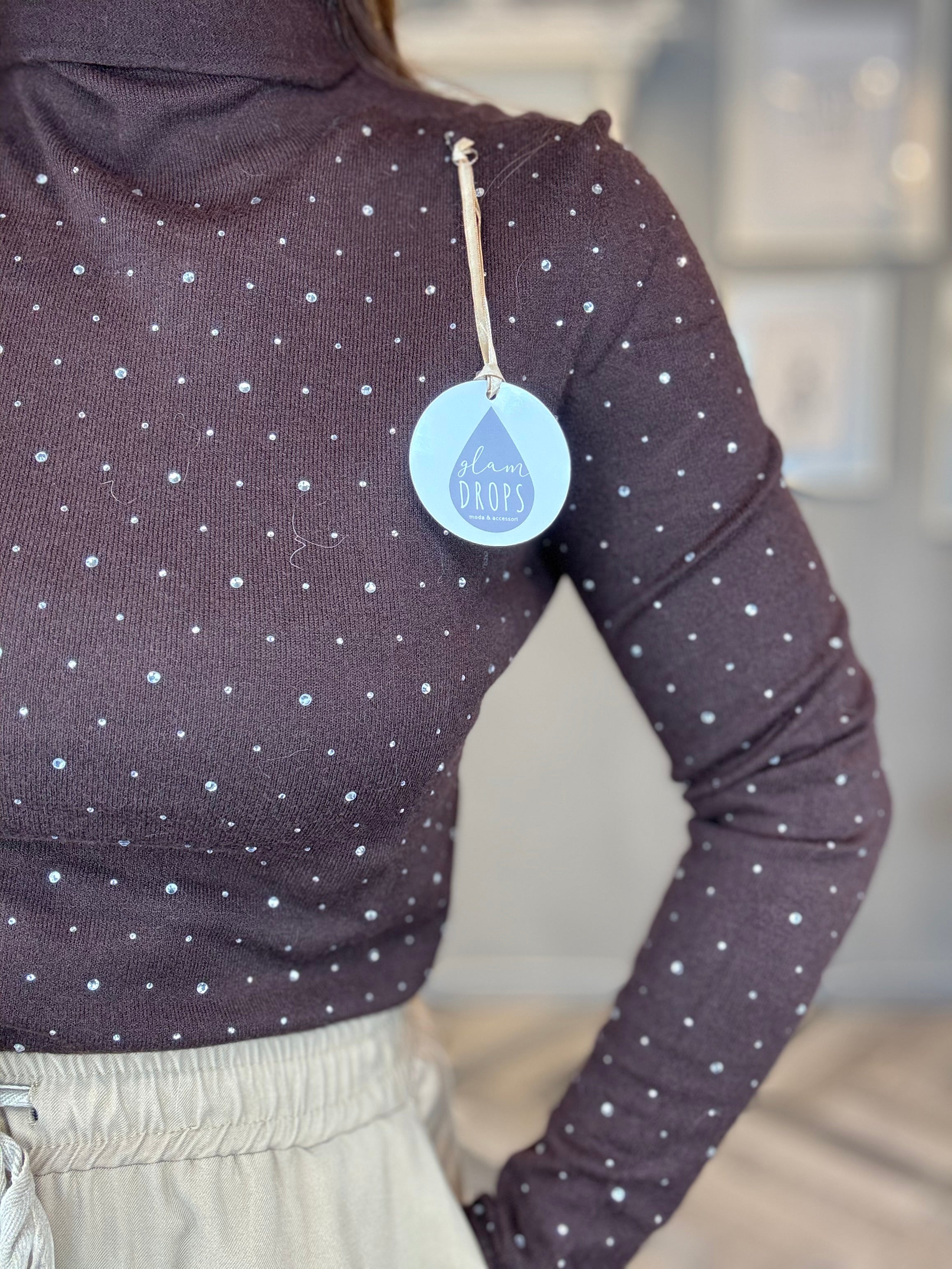 Lupetto con strass cioccolato