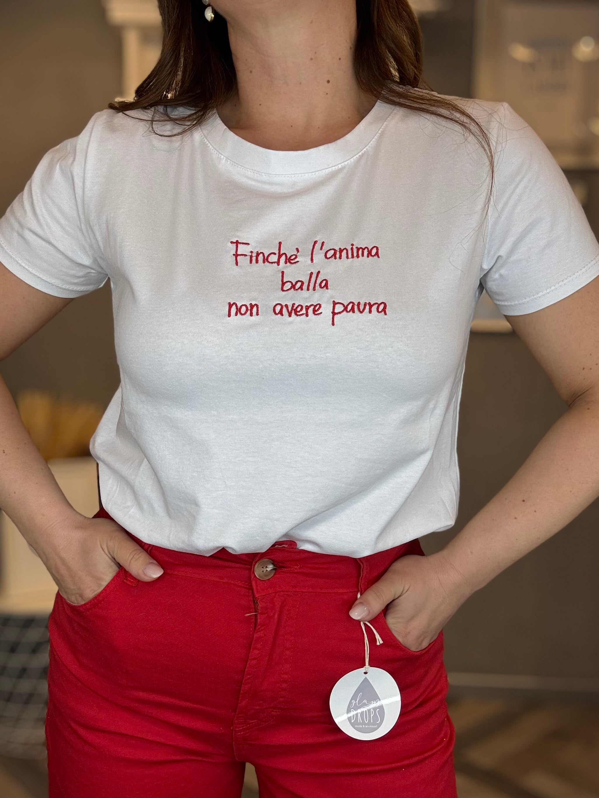 T-shirt Finché l’anima balla rosso