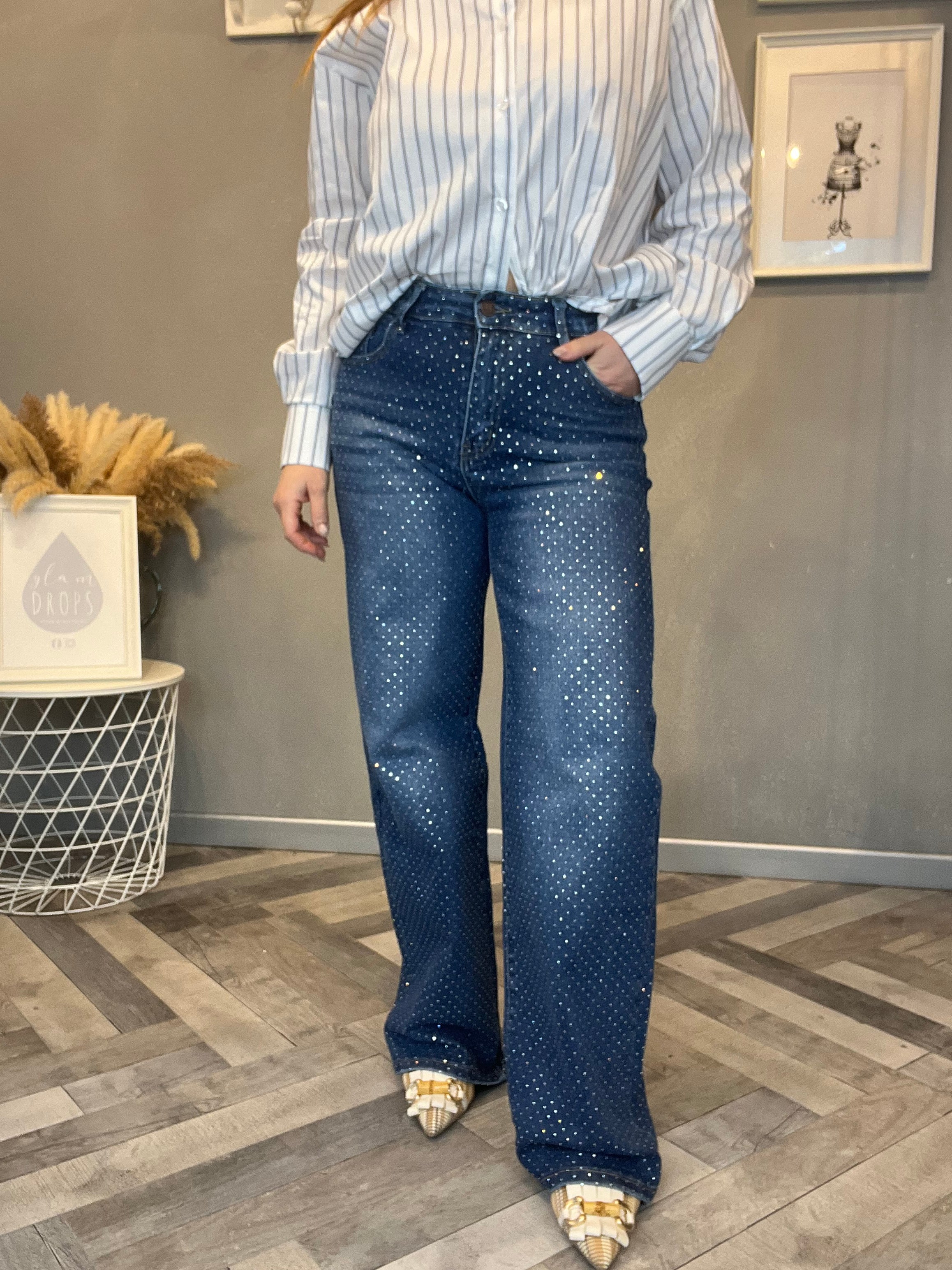 Jeans strass all over