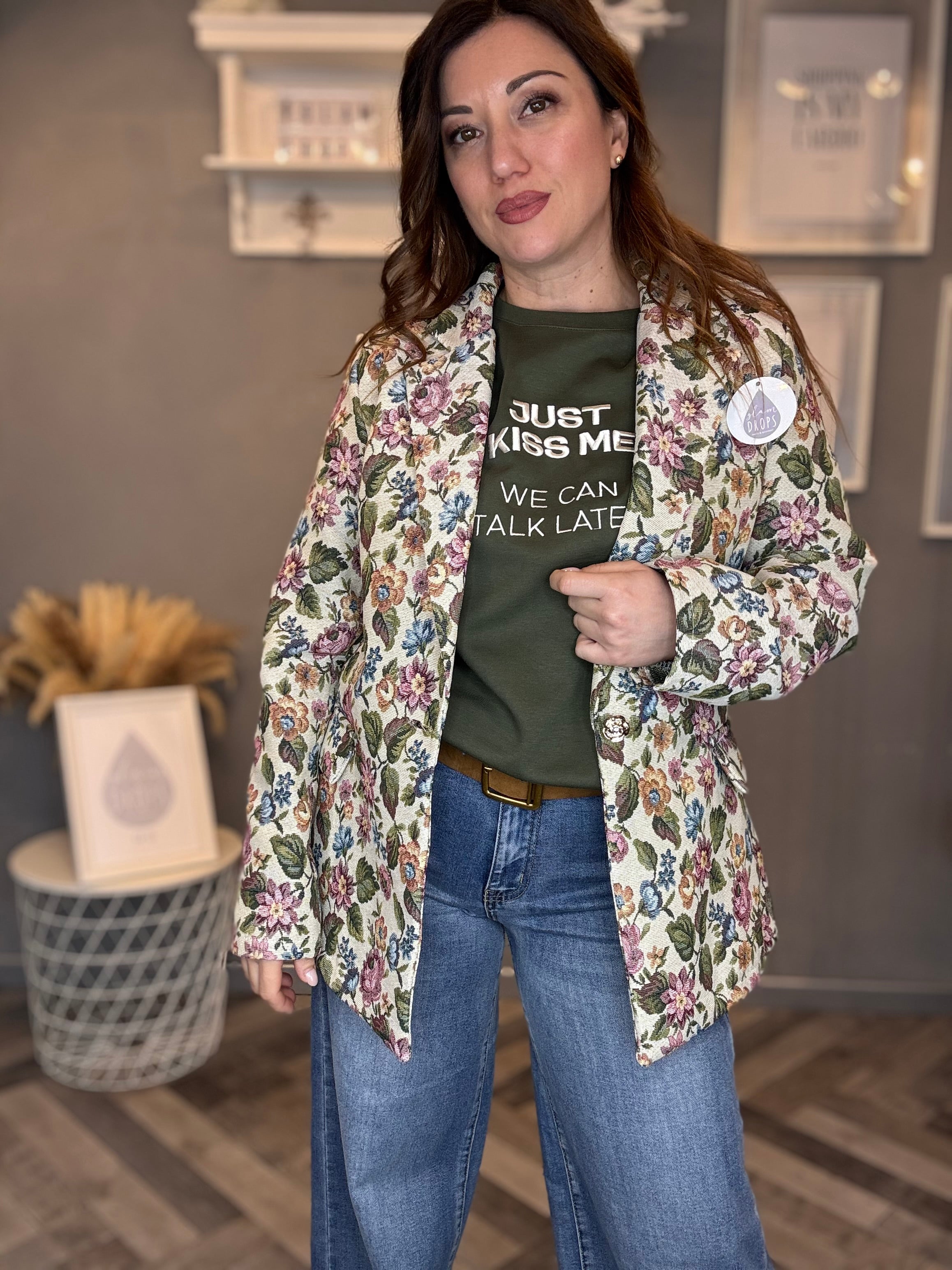 Lumina t-shirt Just kiss me verde militare