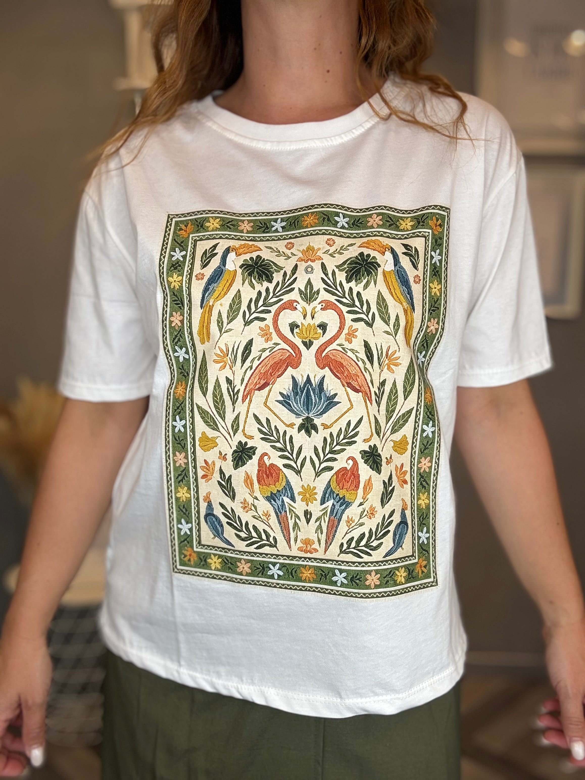 T-shirt Isla Bonita Fenicottero verde