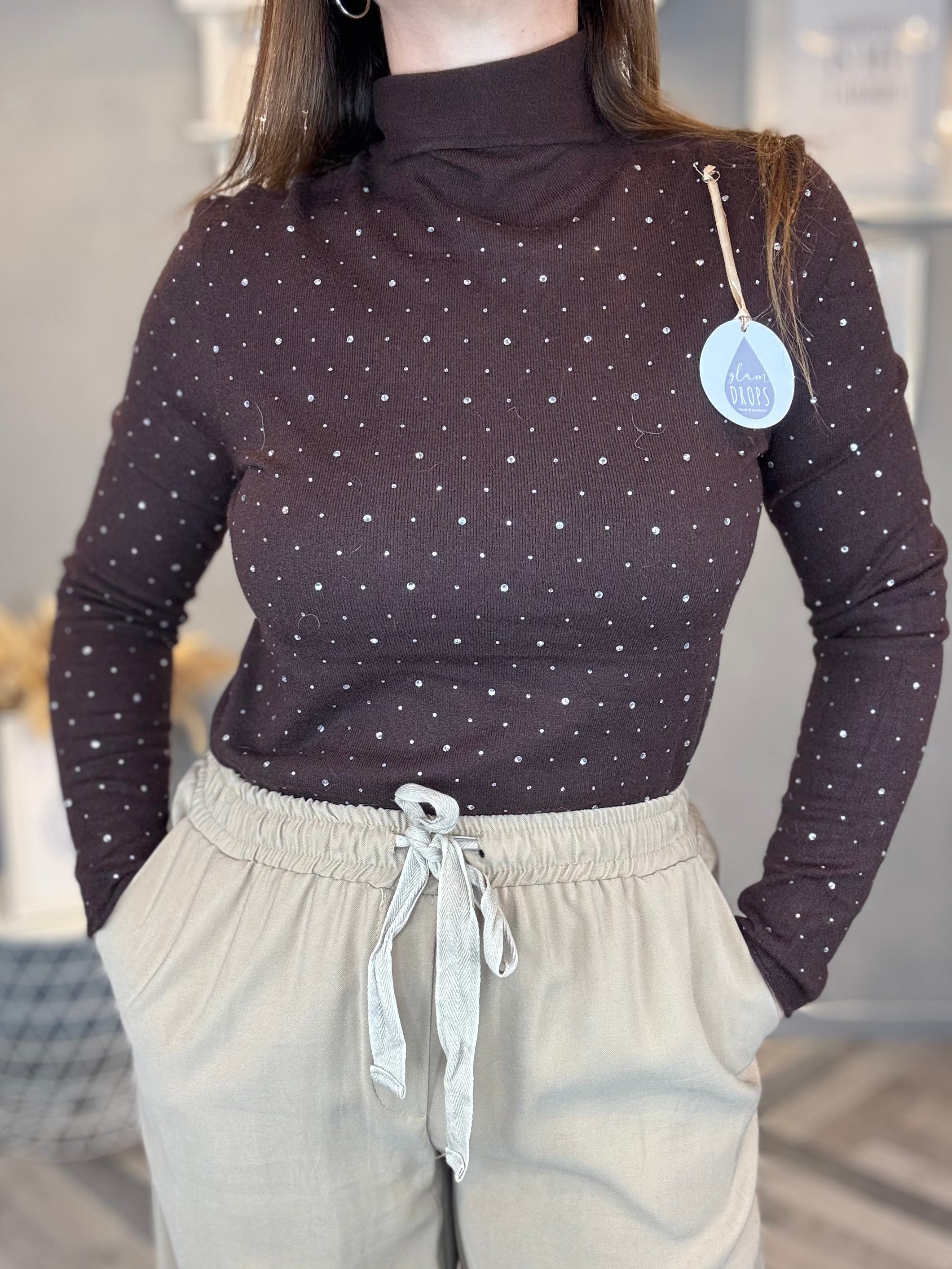 Lupetto con strass cioccolato