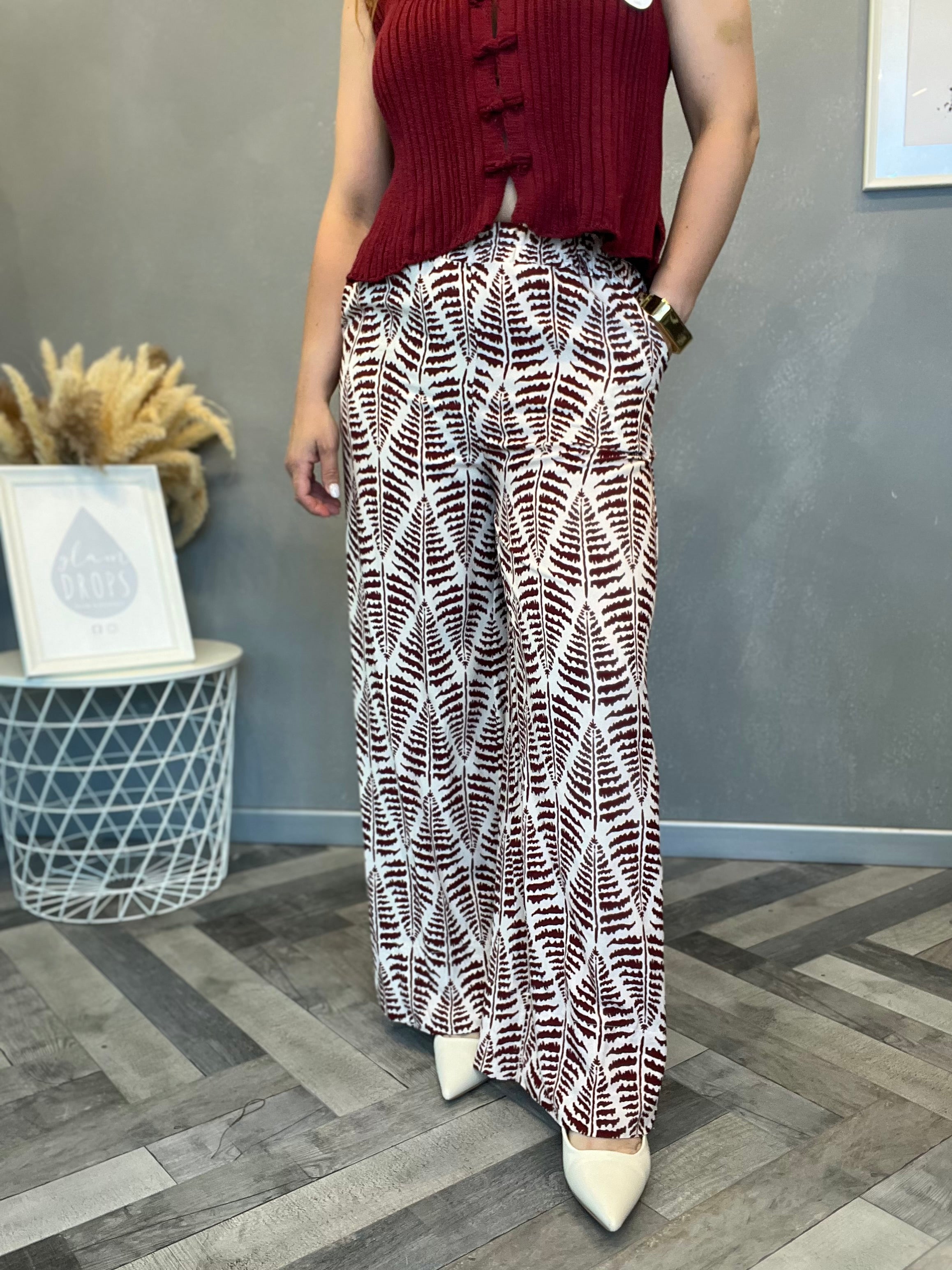 Pantalone felce bordeaux