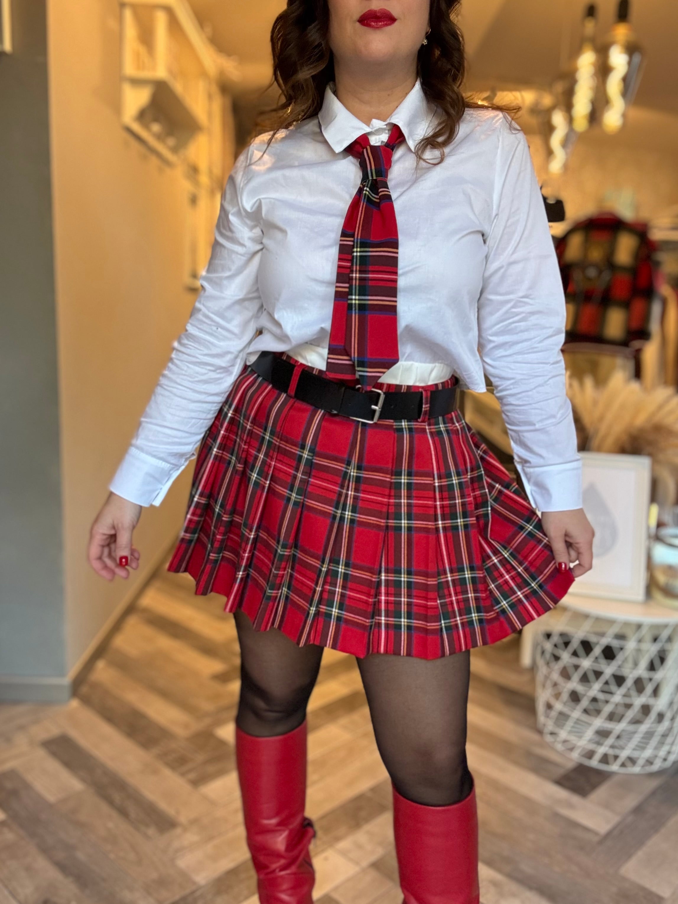 Lumina gonna scozzese a pieghe tartan