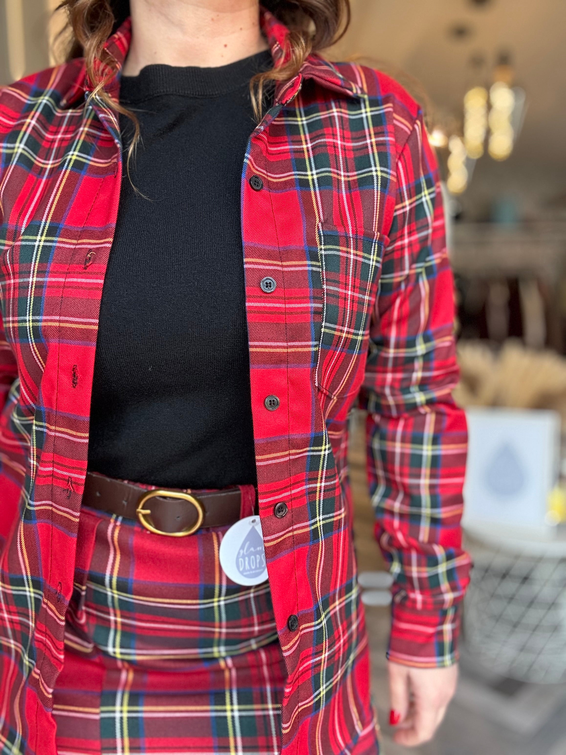 Camicia tartan scozzese rosso
