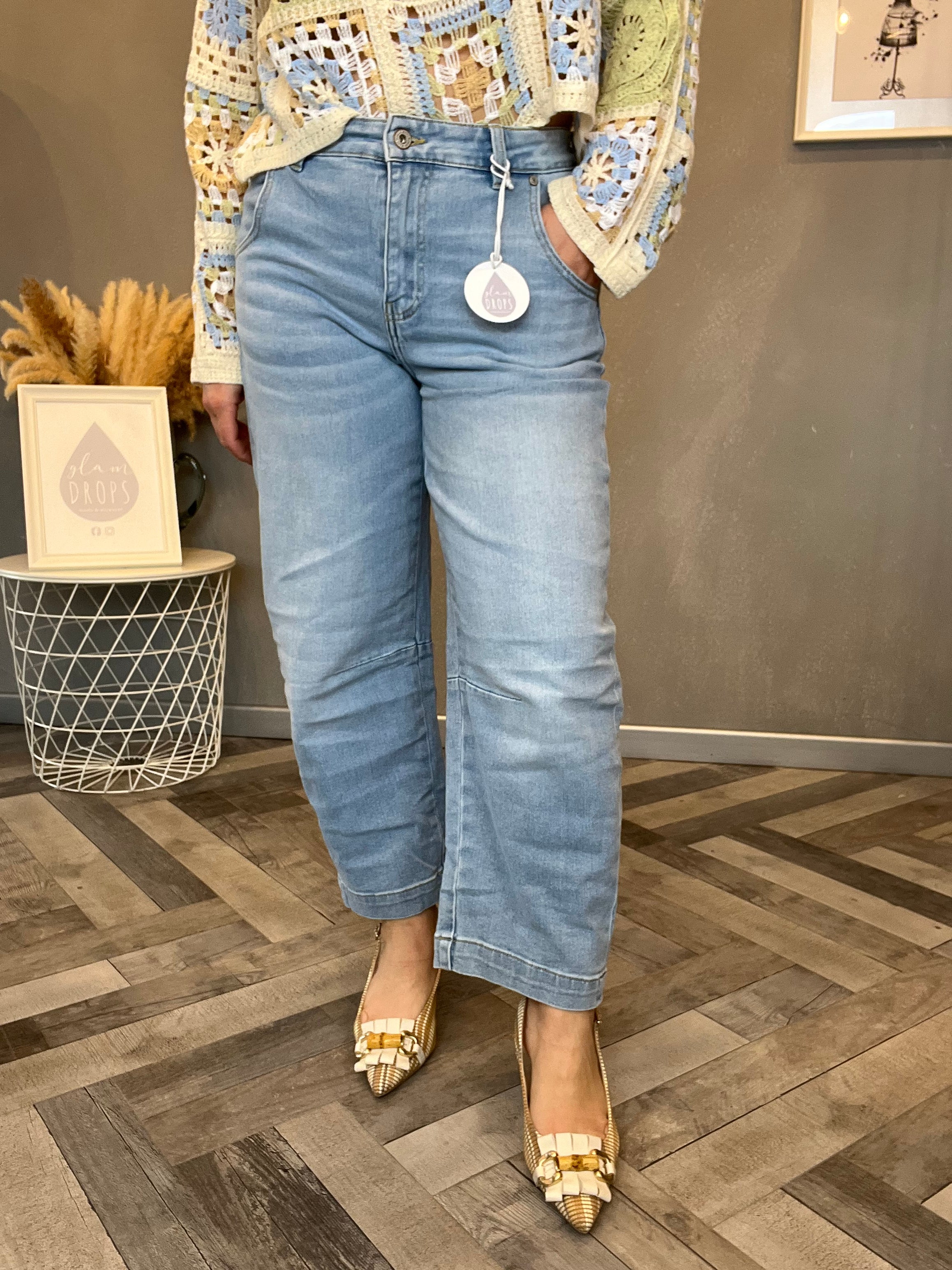 Jeans barrel cropped