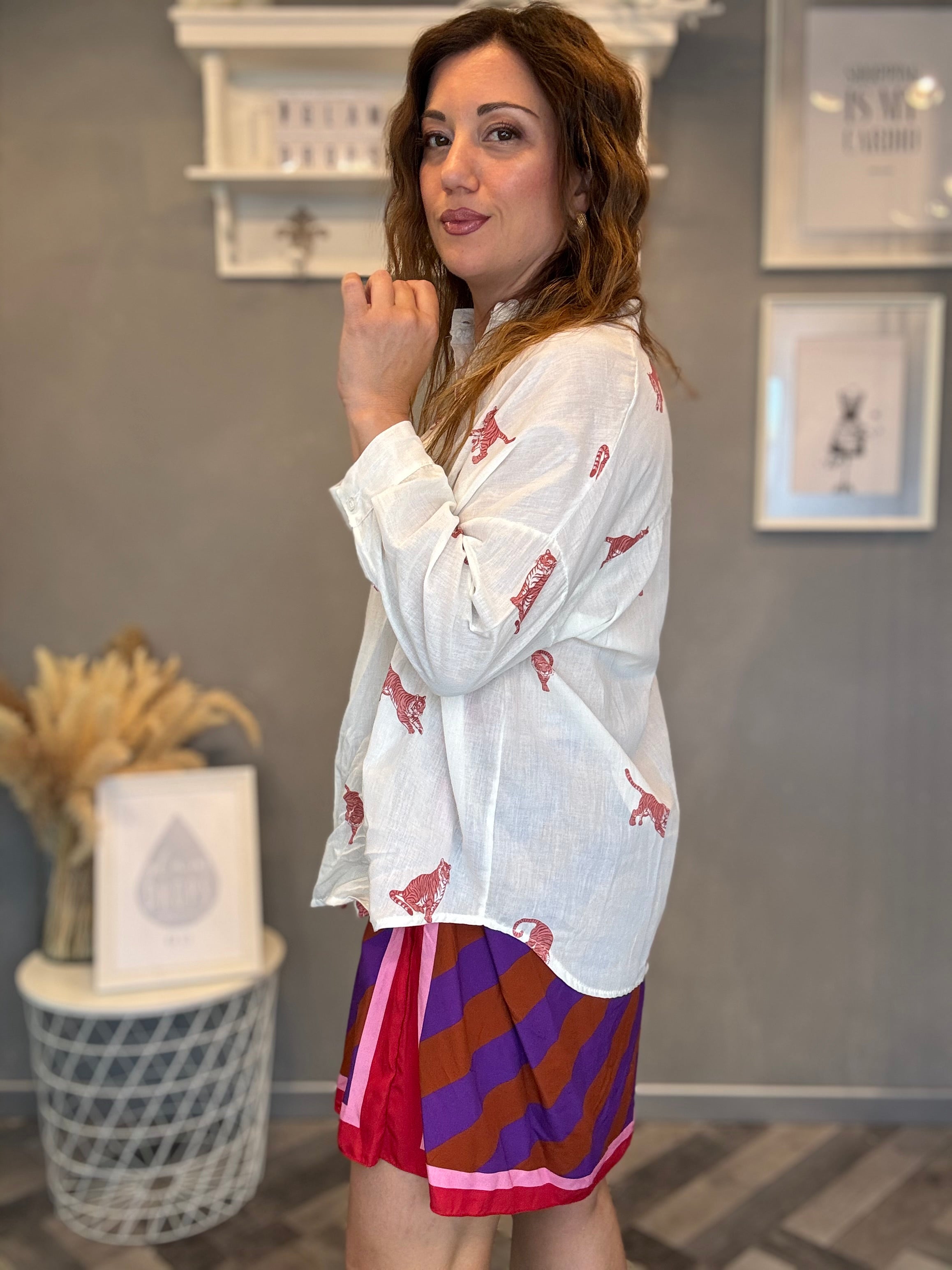 Camicia Isla Bonita tigri rosa
