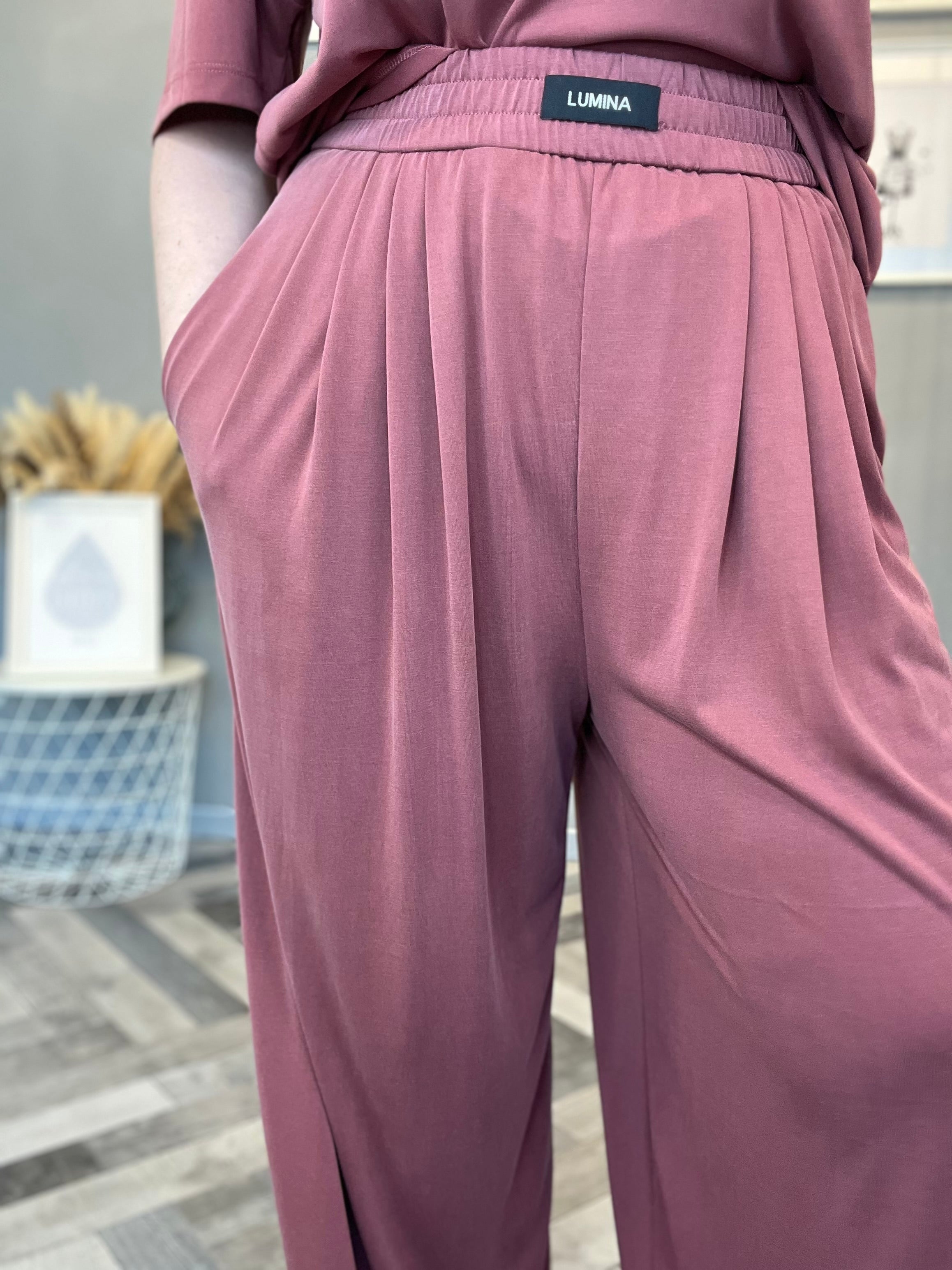 Lumina pantalone in jersey blush