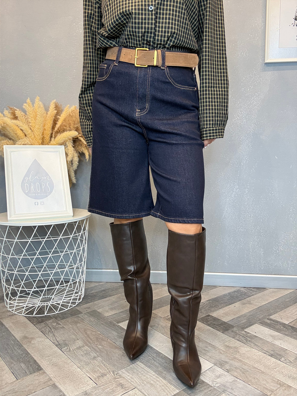 Bermuda jeans con cintura