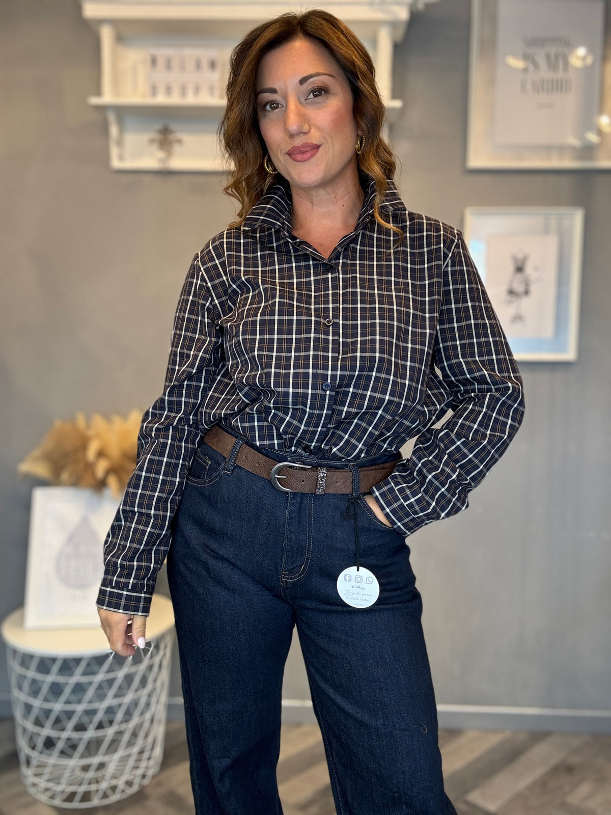 Jeans palazzo con cintura jewel