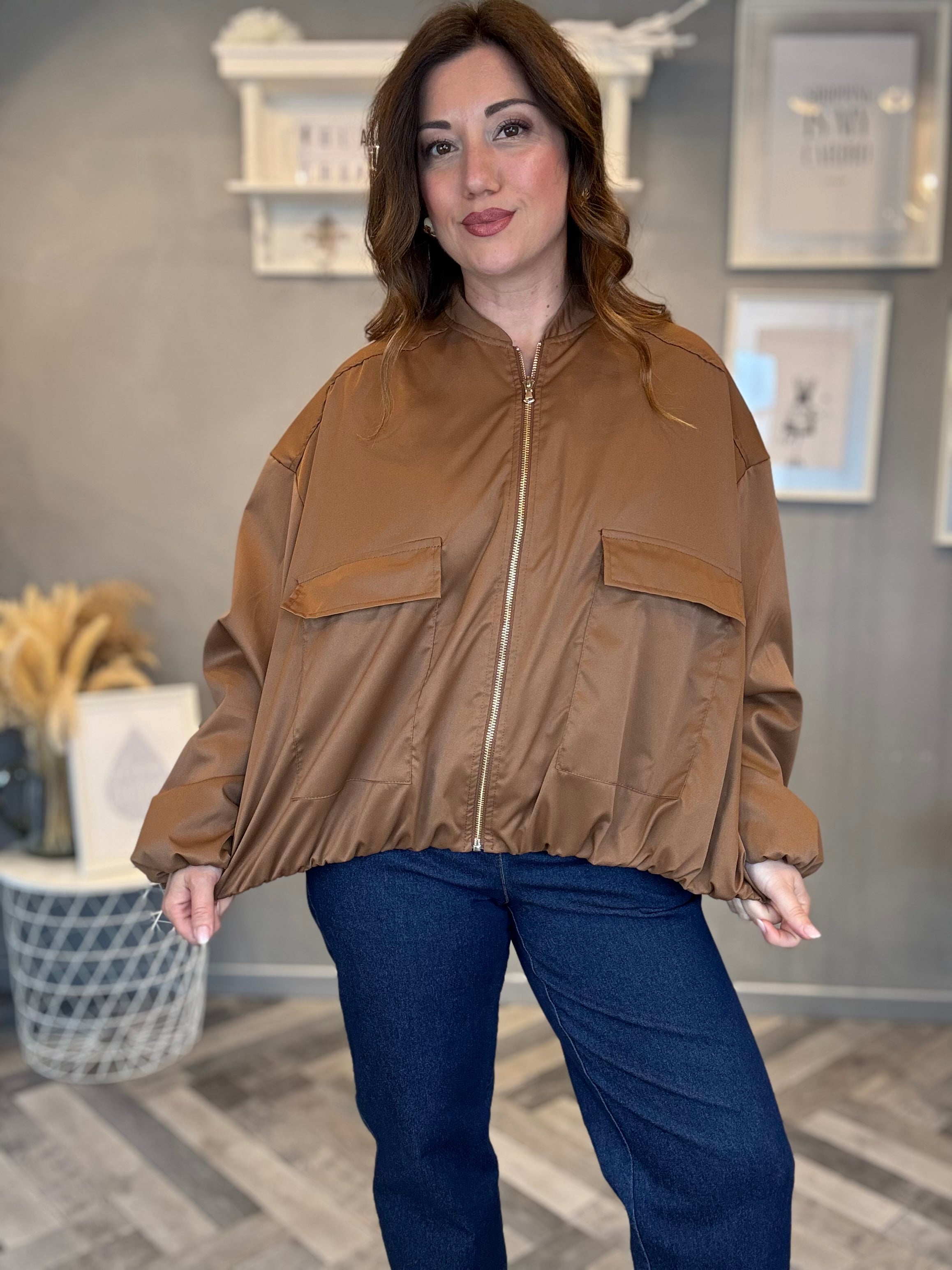 Bomber satin biscotto
