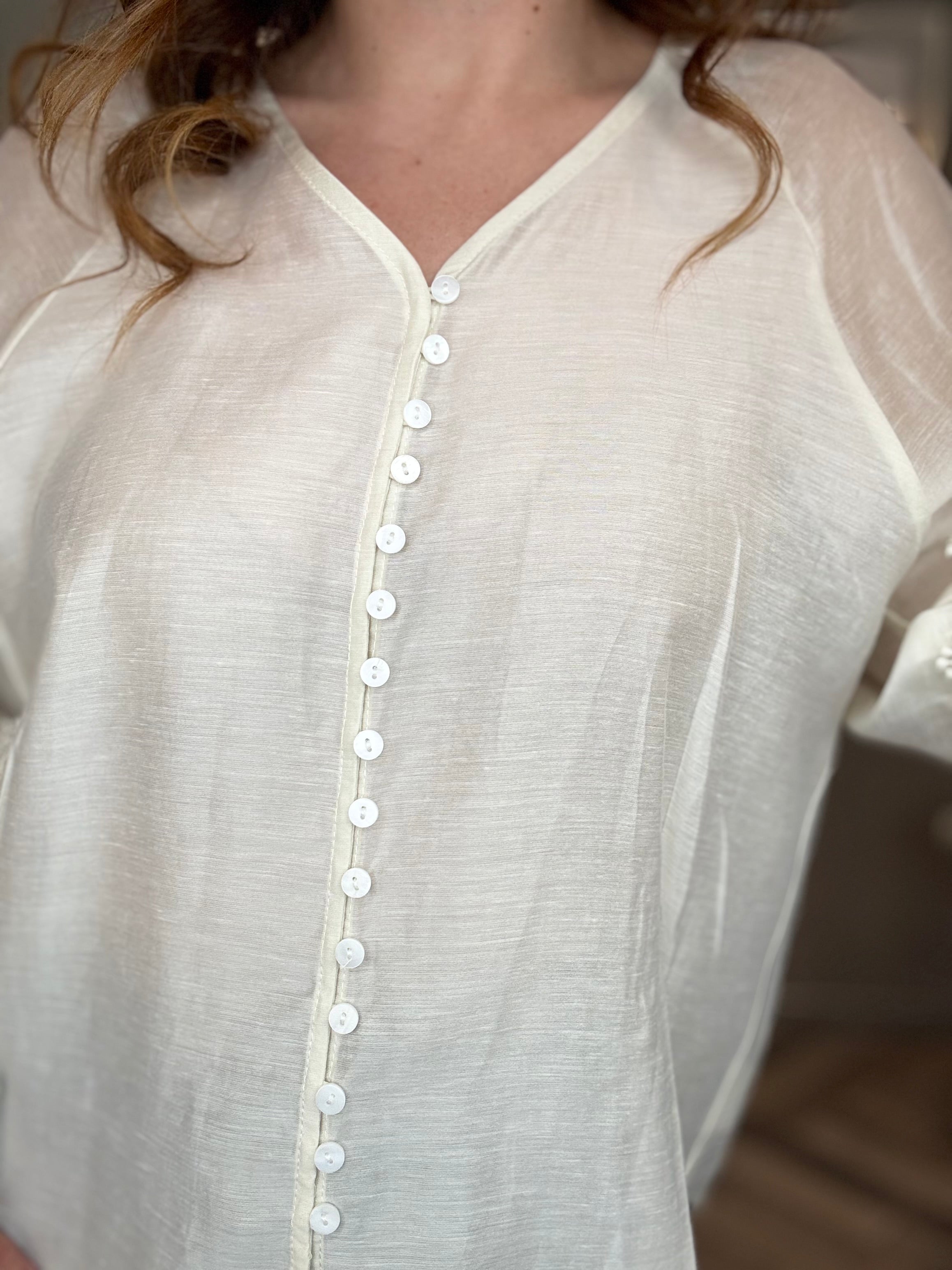 Blusa pizzo soft panna
