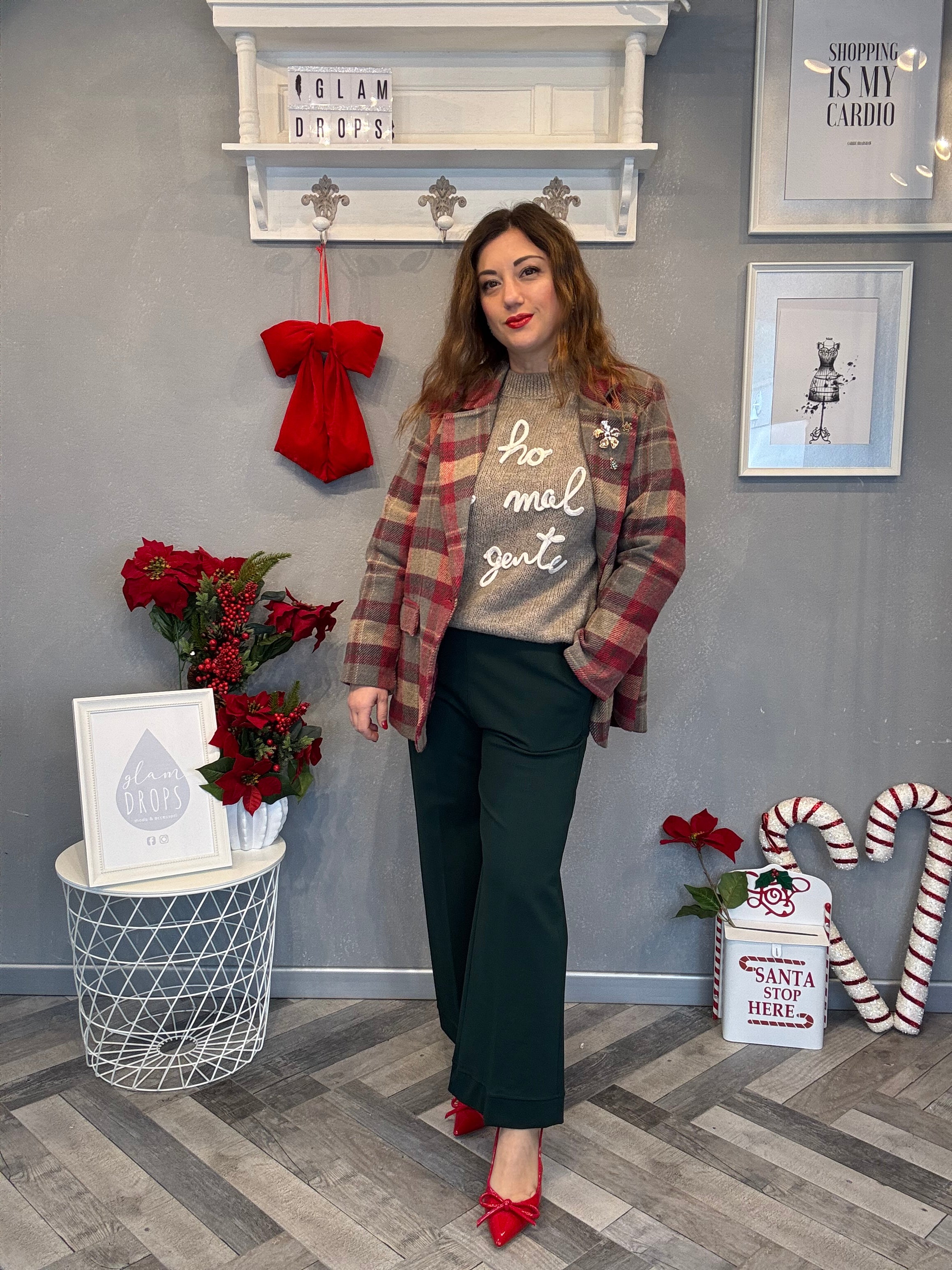 Blazer tartan tortora