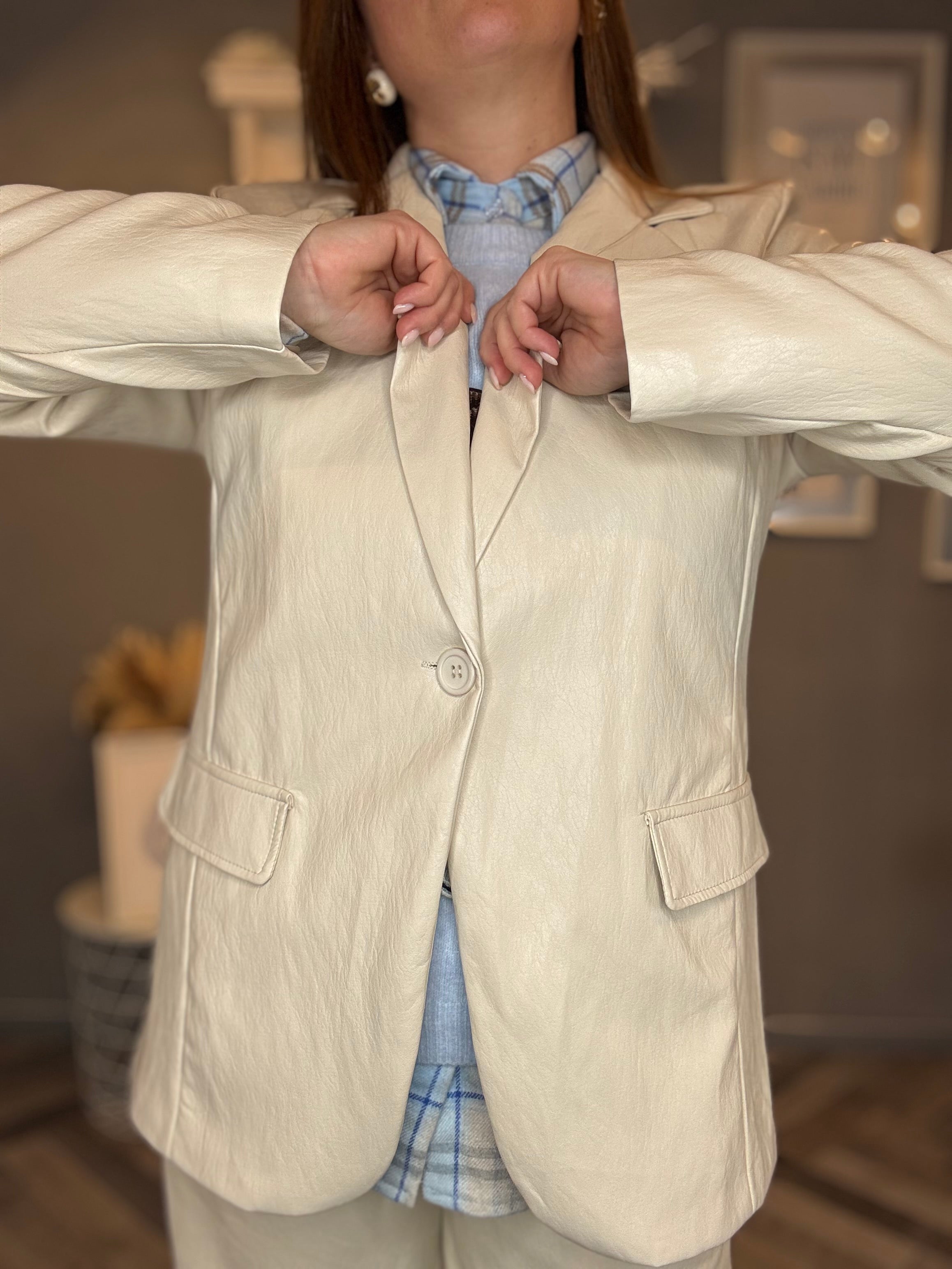 Blazer ecopelle burro