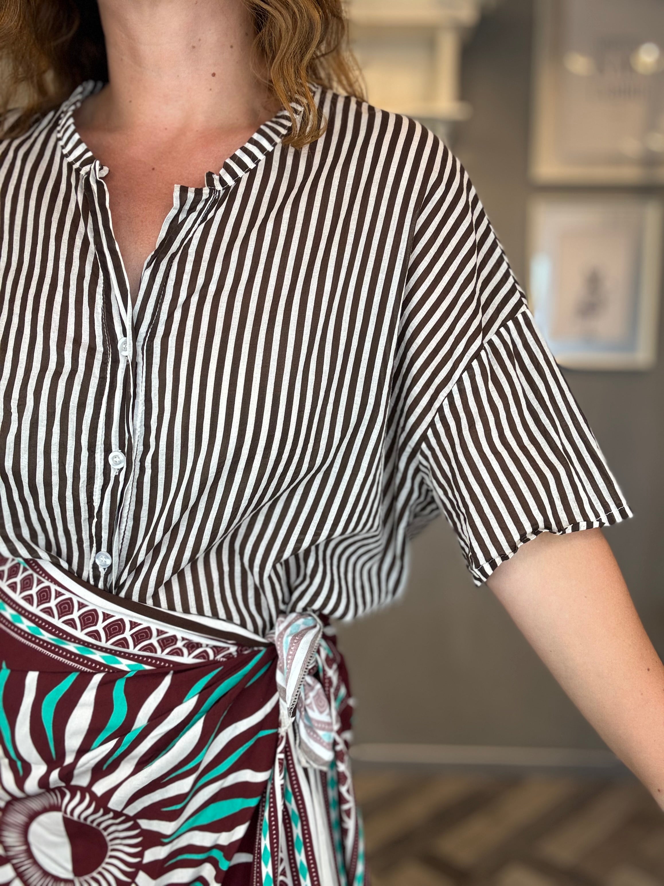 Camicia in mussola righe moro