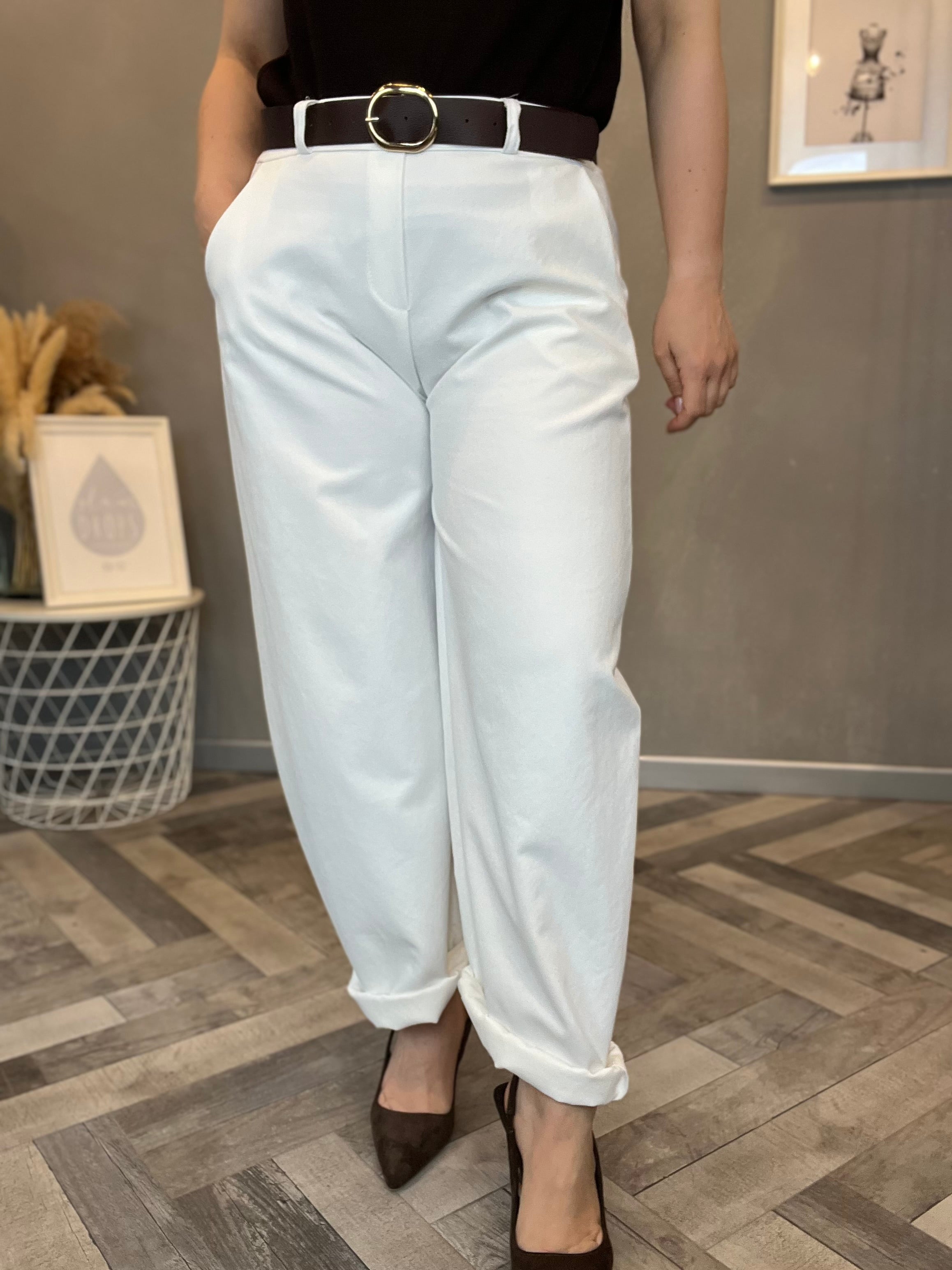 Pantalone bianco strutturato