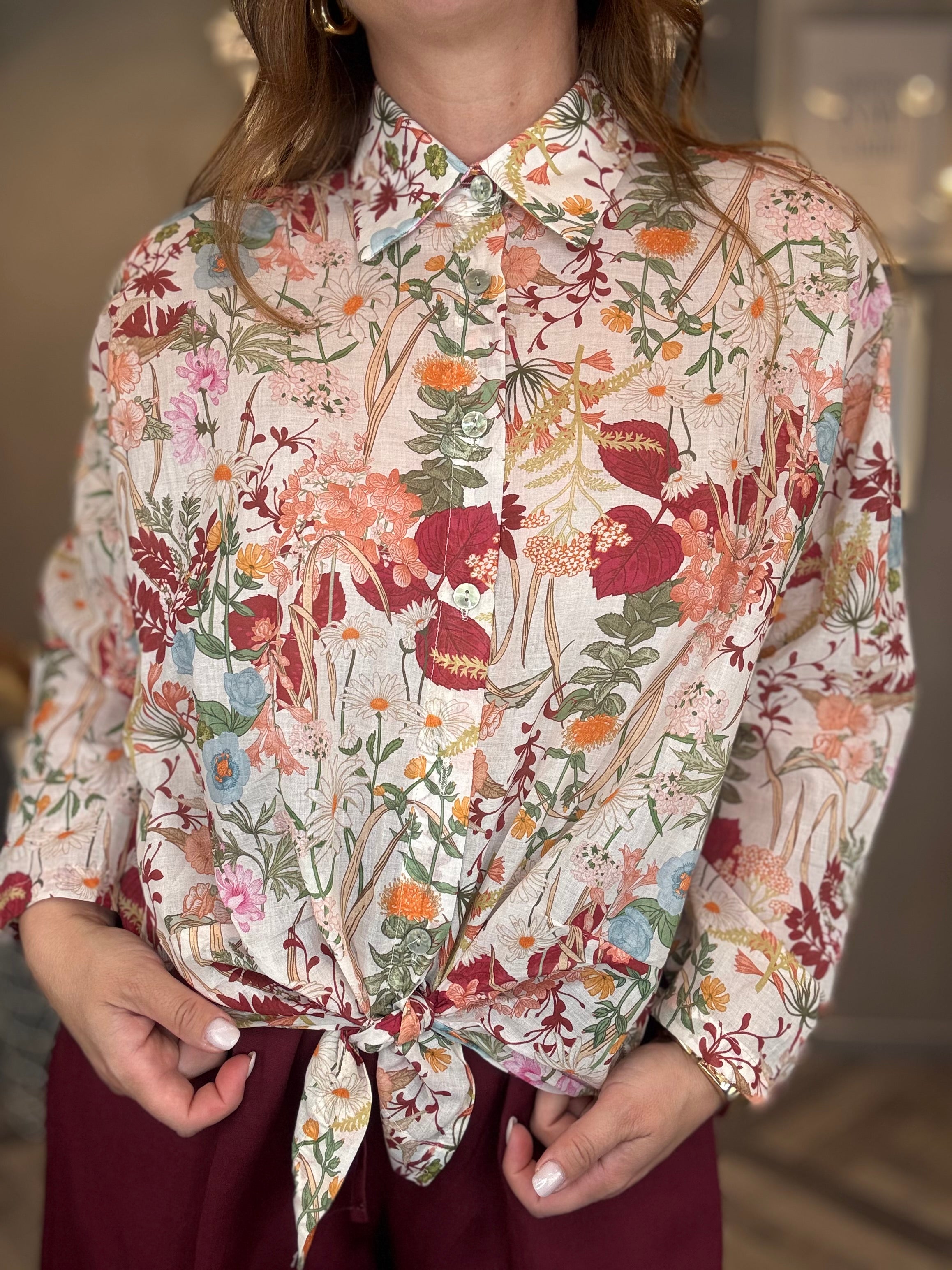 Camicia Burgundy Flower