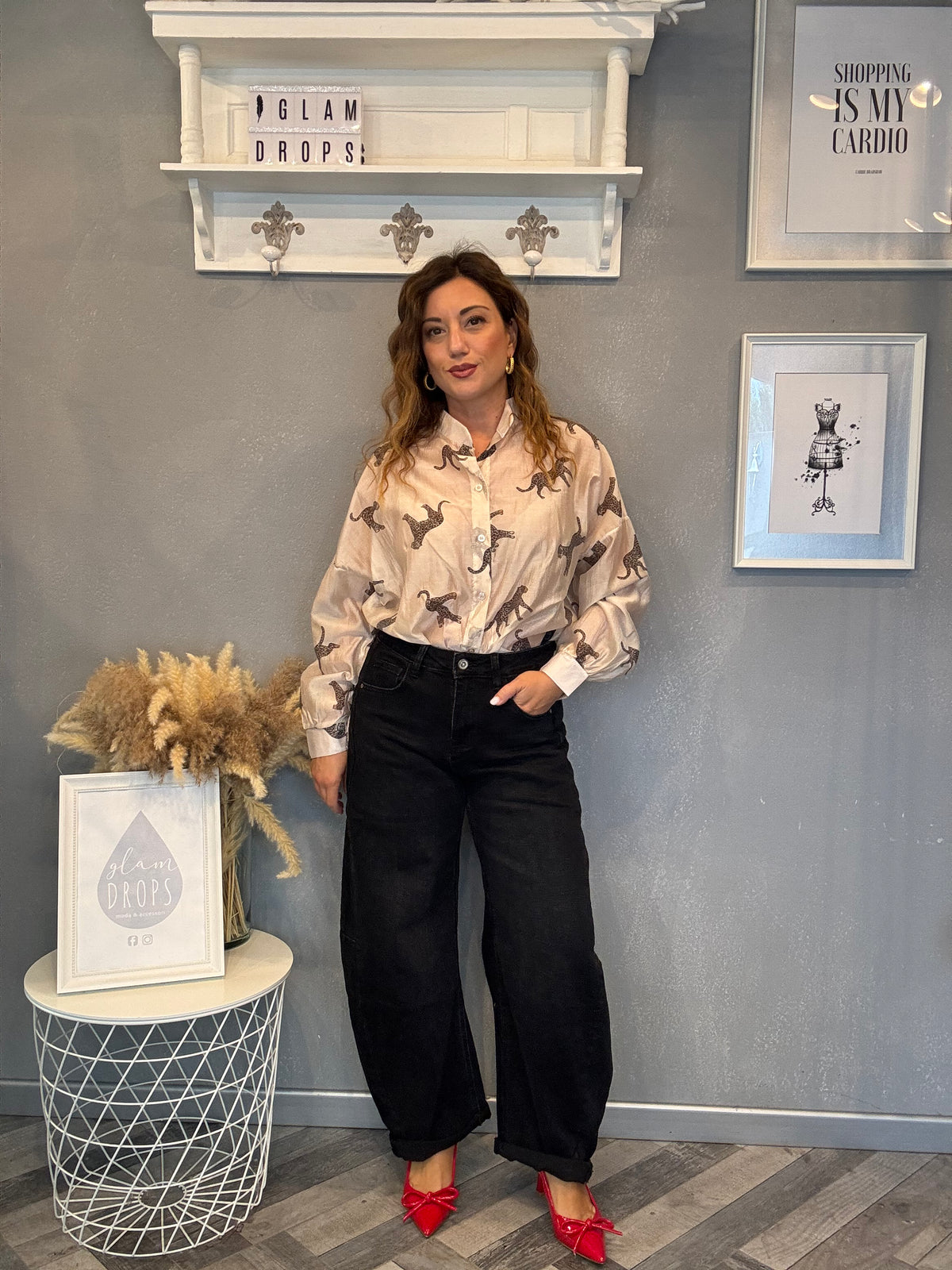 Camicia Wild Leopard panna