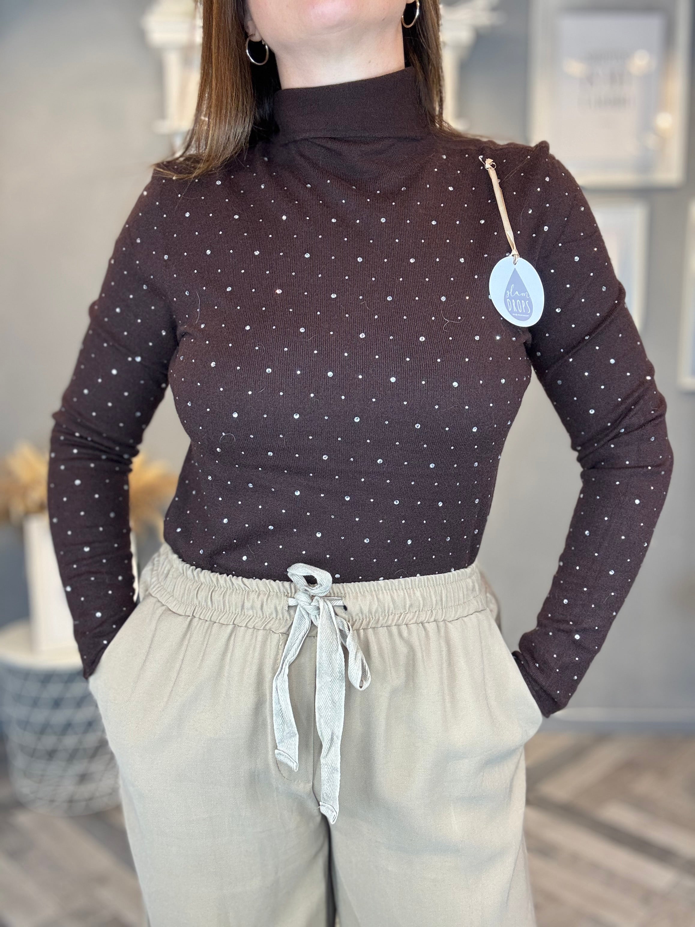 Pantalone fluido beige