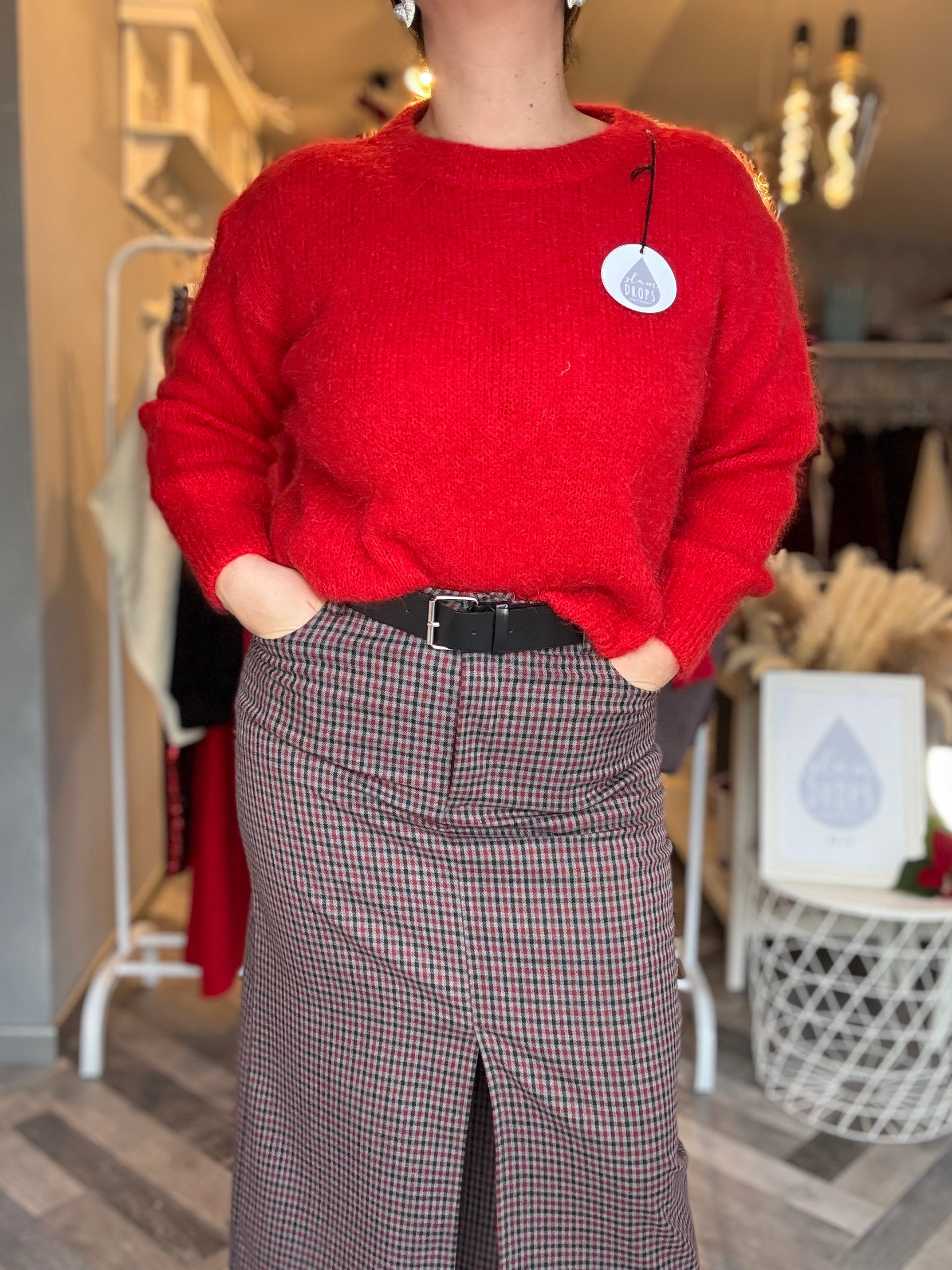 Maglione in mohair con fiocco decorativo sul retro