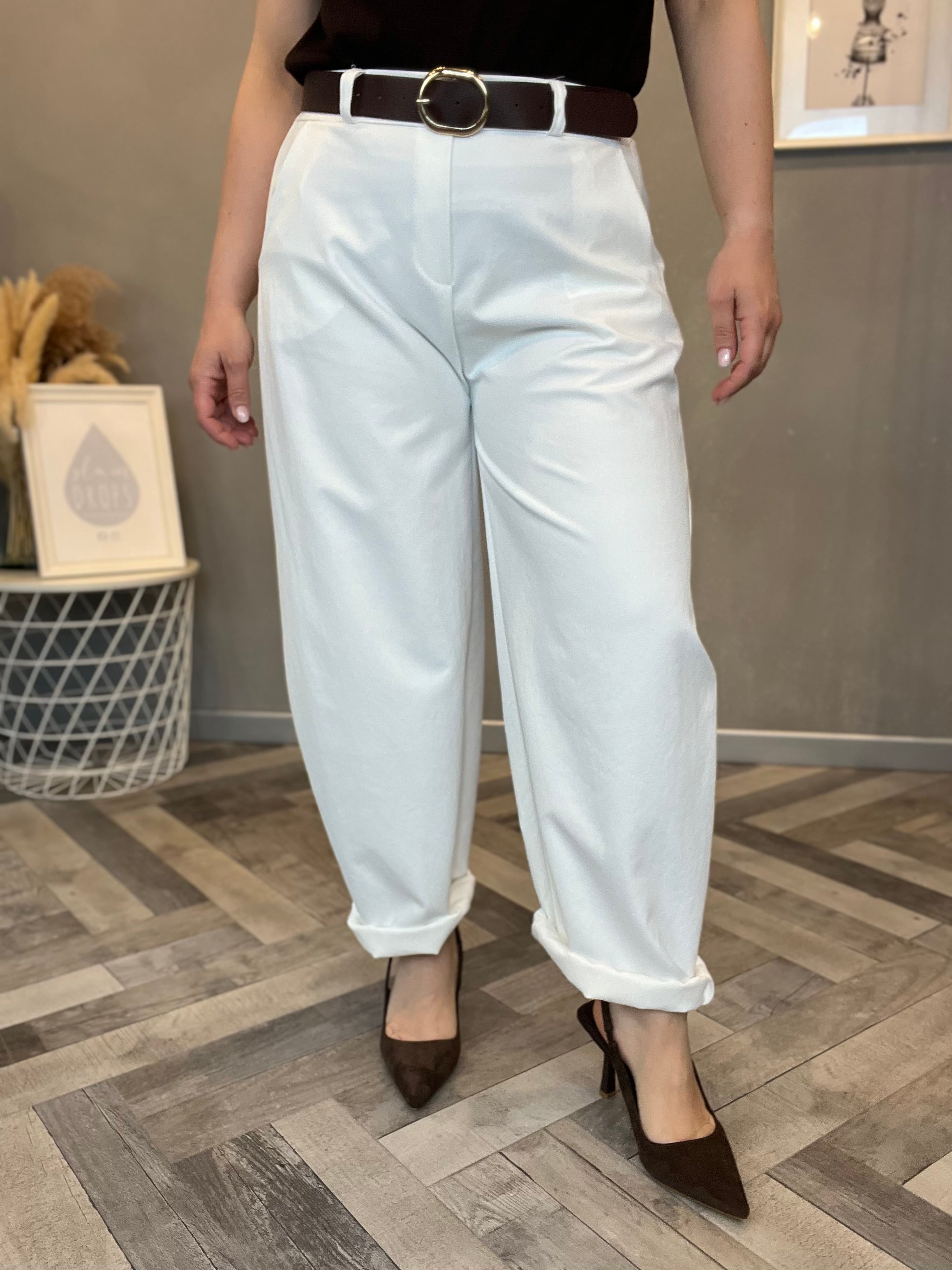 Pantalone bianco strutturato