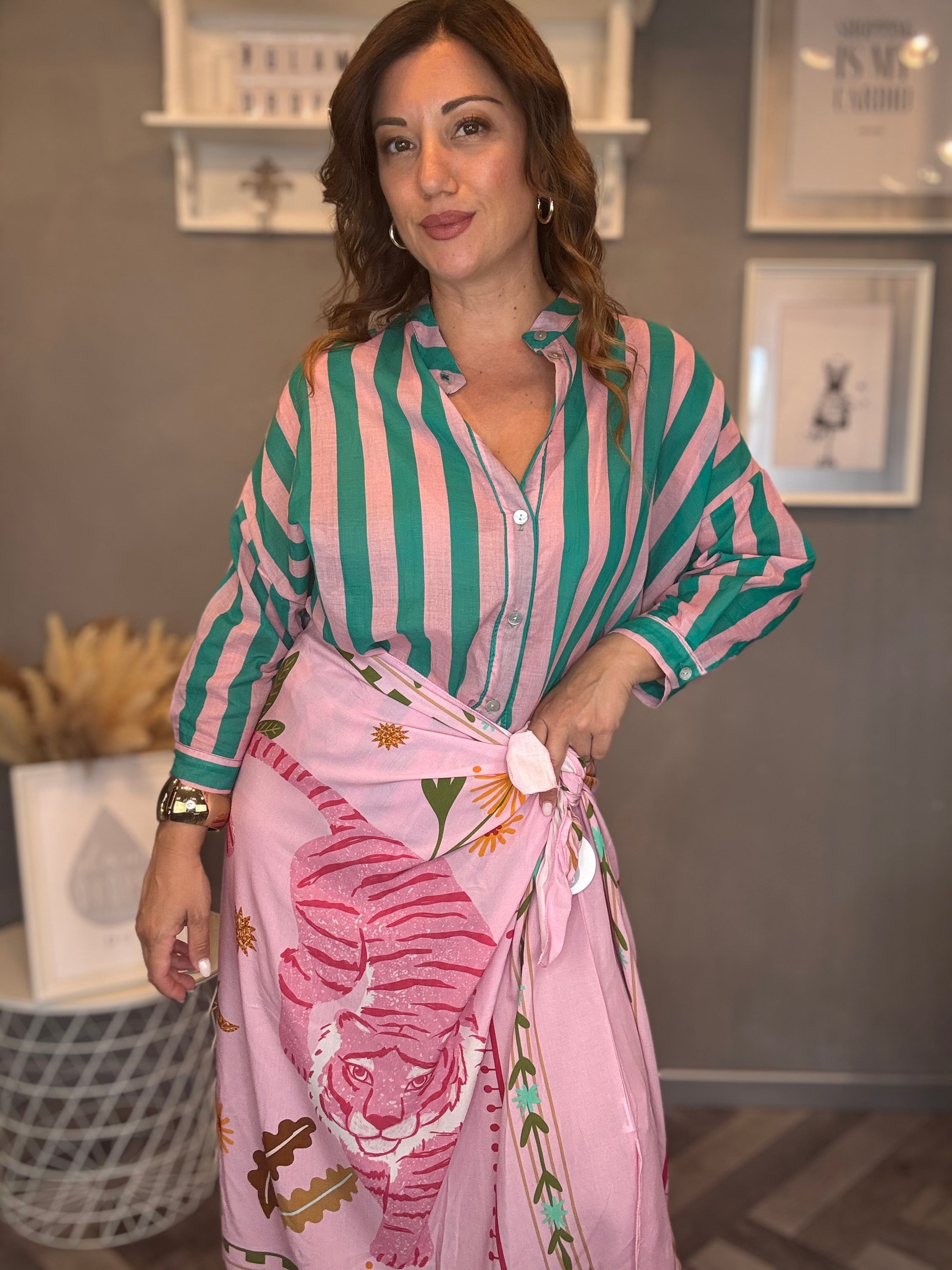 Gonna pareo Isla Bonita midi tigre rosa