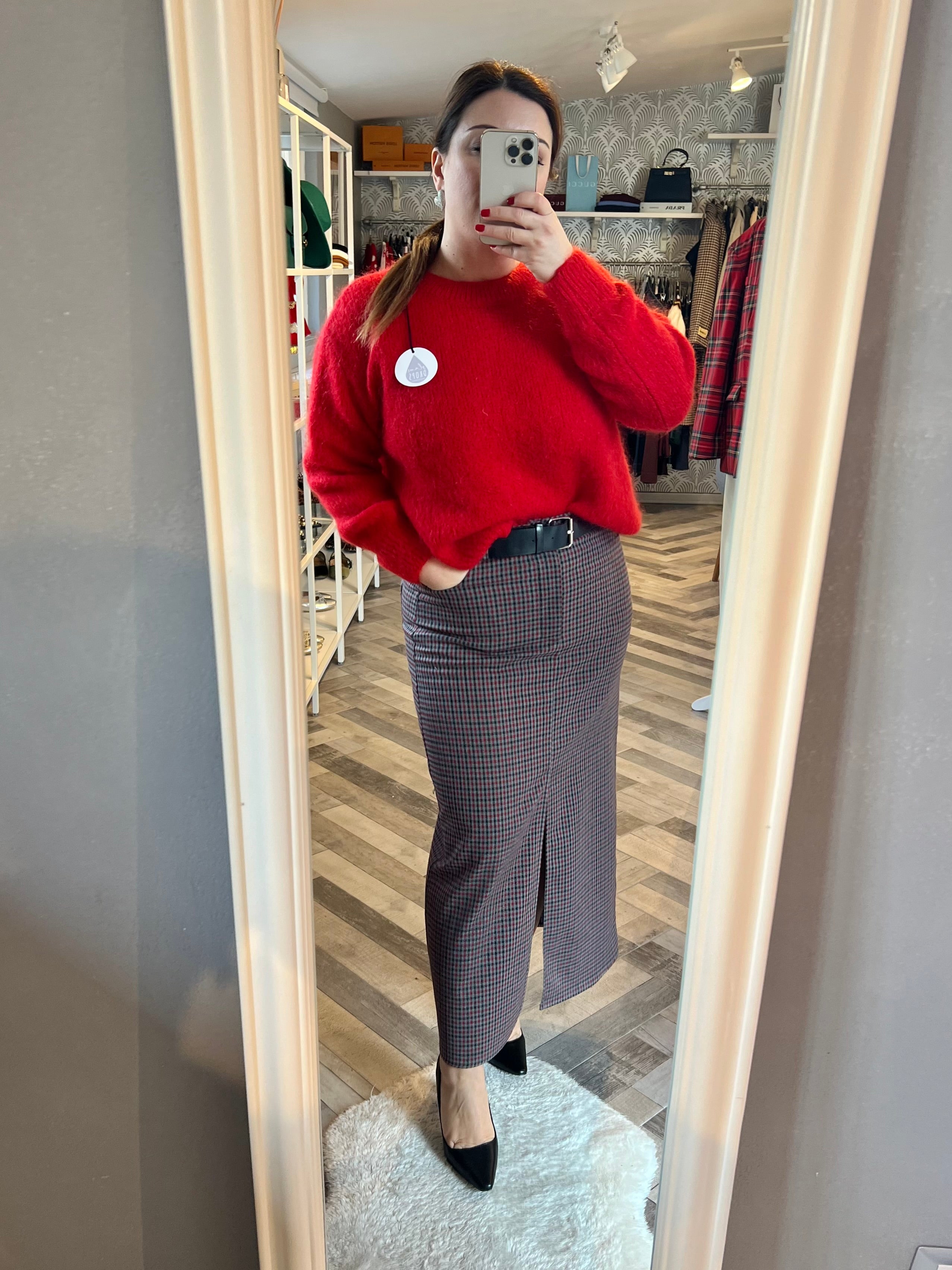 Maglione in mohair con fiocco decorativo sul retro