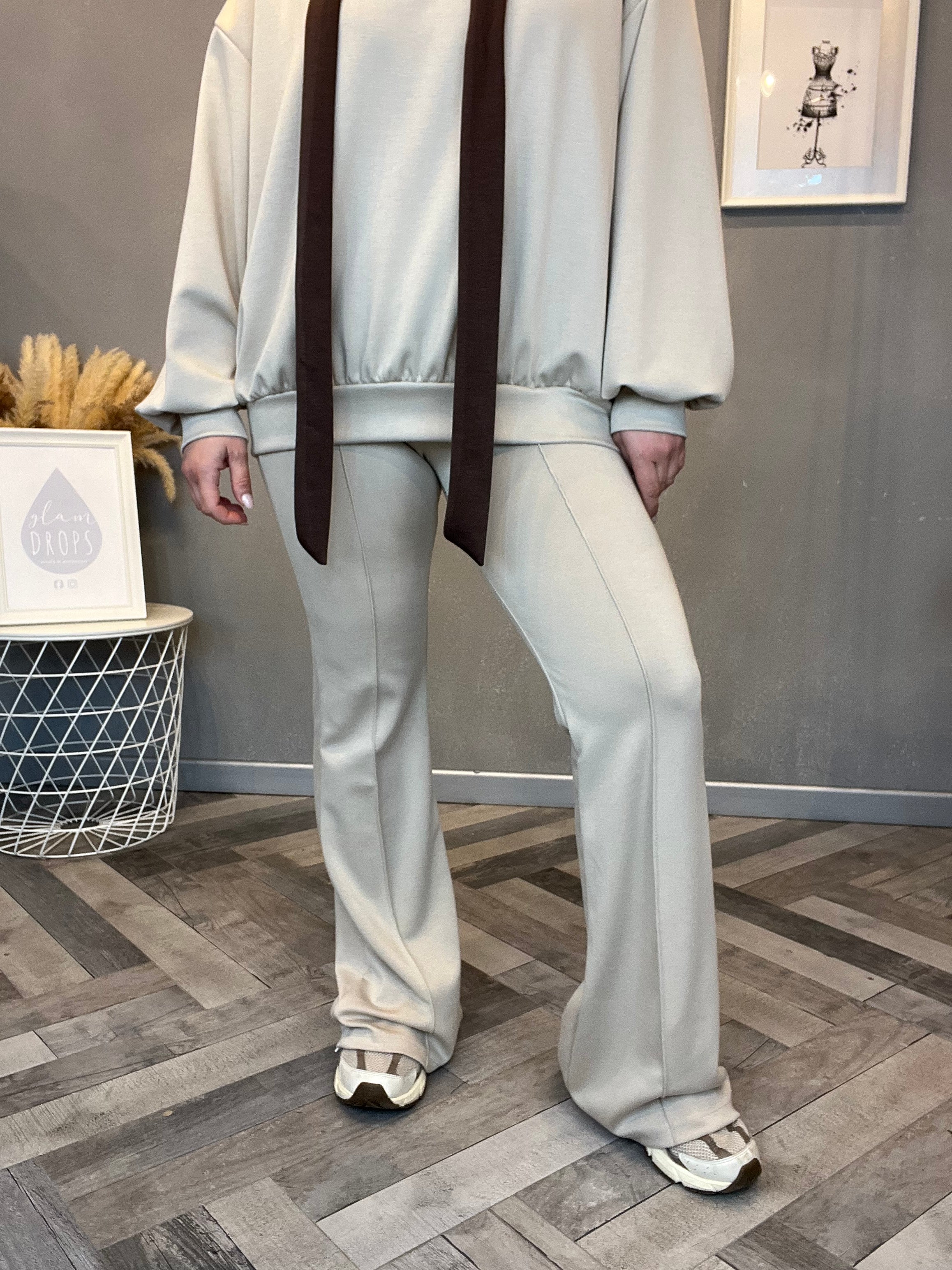 Pantalone flare in tessuto tecnico